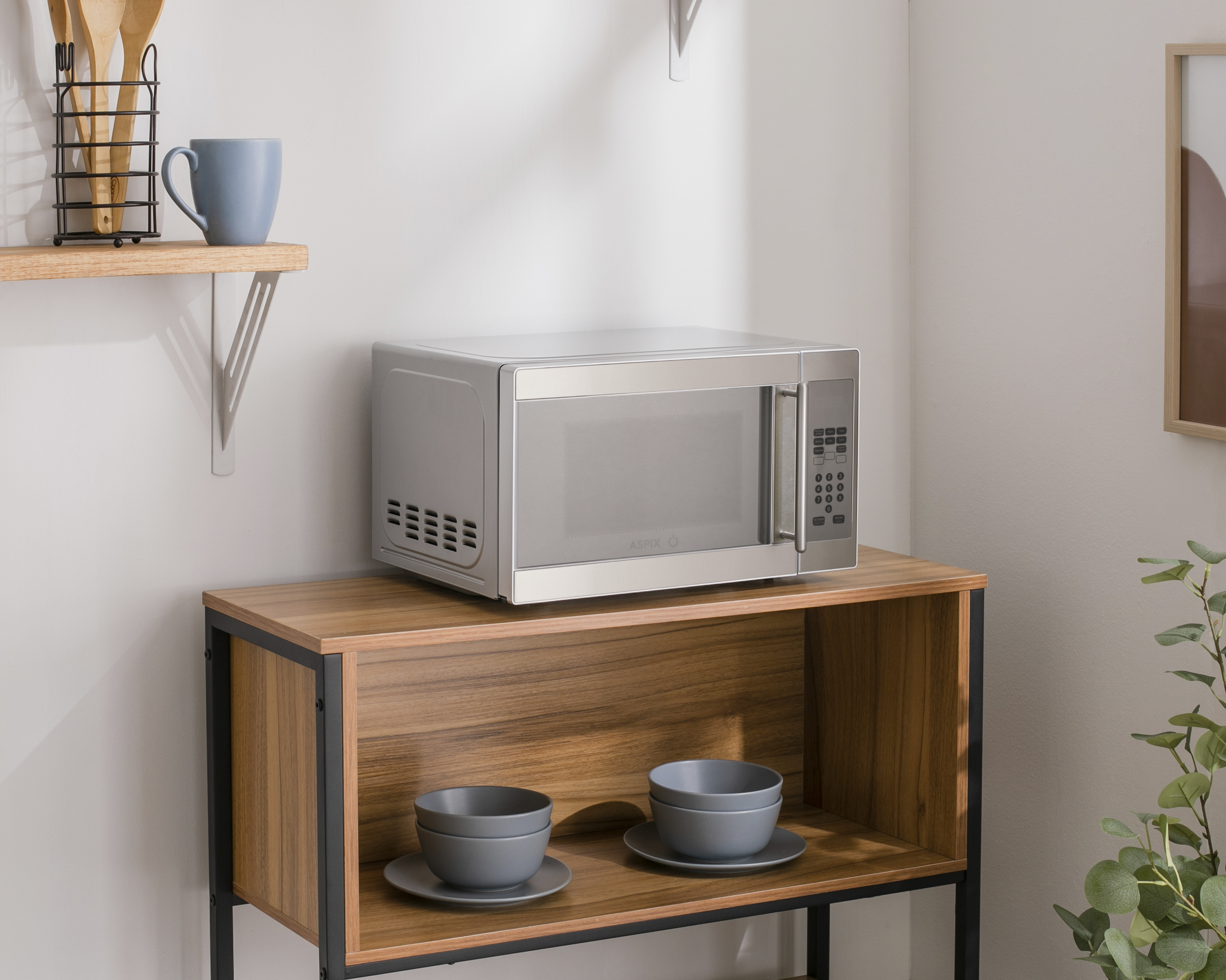 Foto 5 | Foto 5 | Horno de Microondas Aspix 0.7 Pies EM720C-PN Plateado