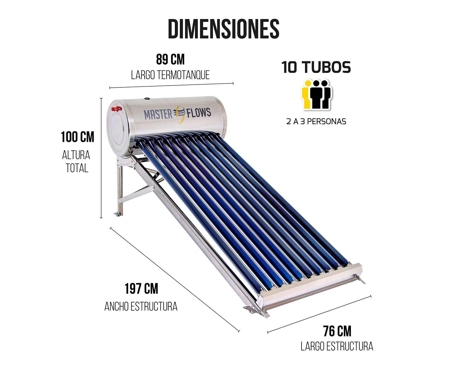 Foto 6 | Foto 6 | Calentador de Agua Solar Master Flows 10T - 130L 2-3 Servicios