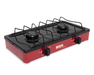 Estufa Disa de Mesa 2 Quemadores de Gas EM-02-R Roja