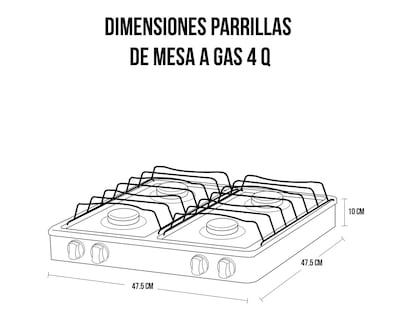 Foto 5 | Foto 5 | Estufa Disa de Mesa 4 Quemadores de Gas EM-04-R Roja