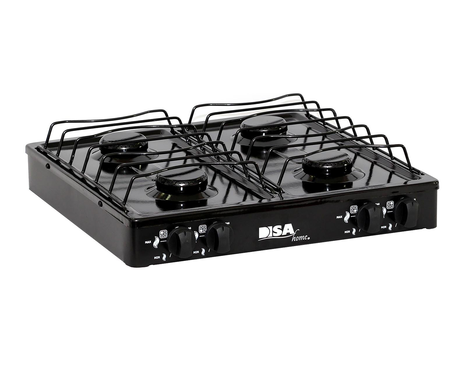 Estufa Disa de Mesa 4 Quemadores de Gas EM-04-N Negra