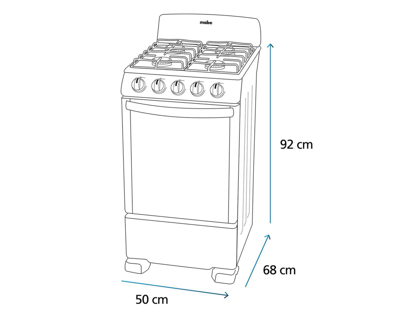 Foto 7 | Foto 7 | Estufa Mabe de Piso 20" con 4 Quemadores de Gas EM5031BAPN1