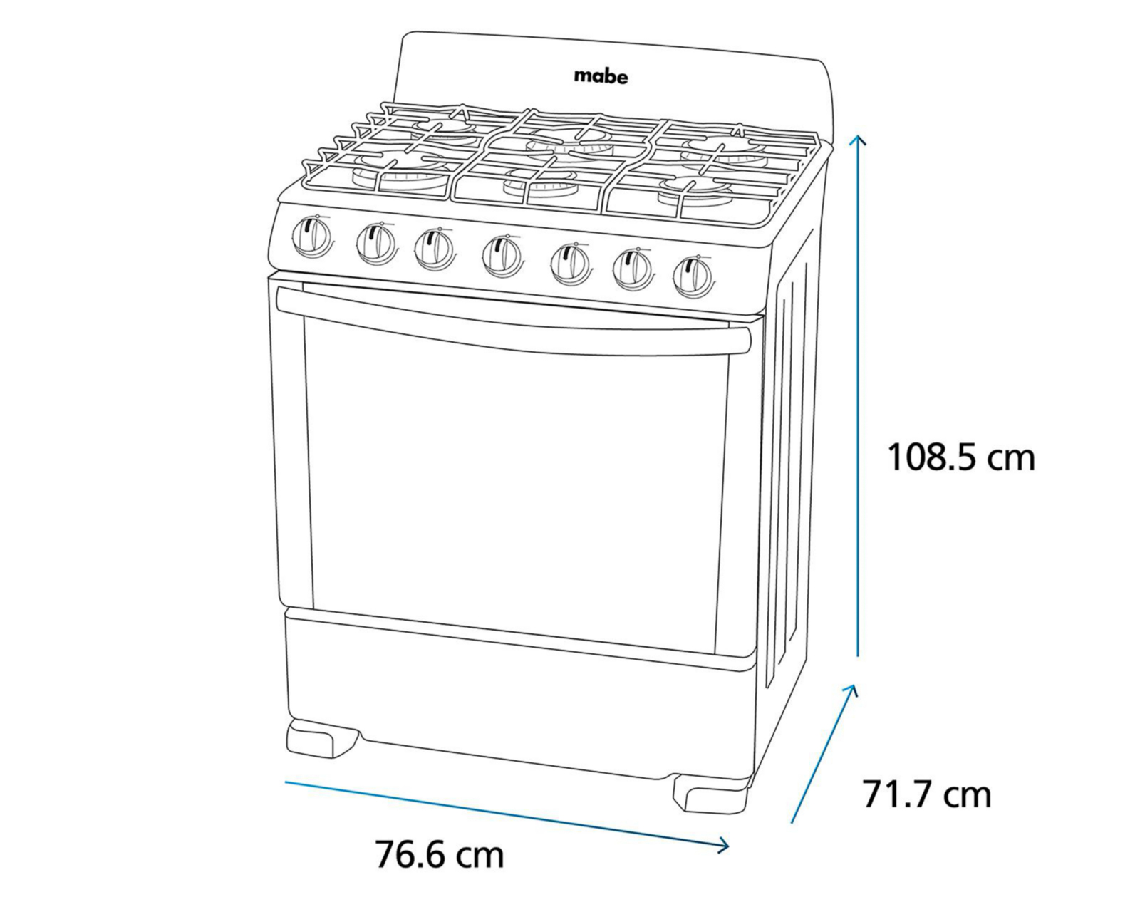 Foto 7 | Foto 7 | Estufa Mabe de Piso 30" con 6 Quemadores de Gas LP EM7620BAIS2