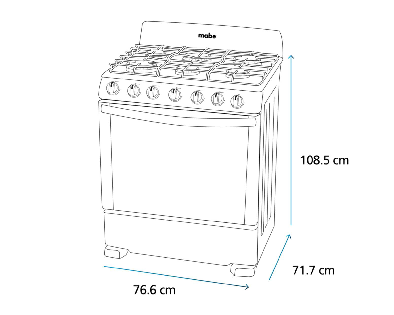 Foto 10 | Foto 10 | Estufa Mabe de Piso 30" con 6 Quemadores de Gas EM7630BAPN2