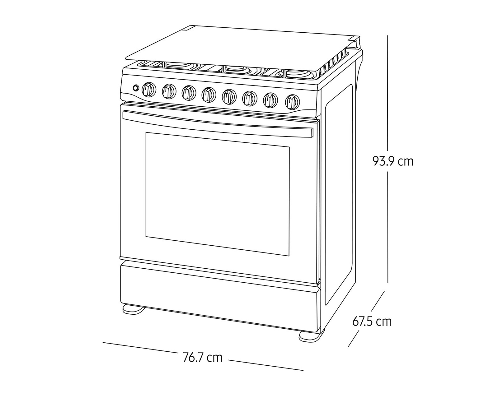 Foto 2 | Foto 10 | Estufa Samsung de Piso 30" con 6 Quemadores de Gas NX52T5411MS/AX