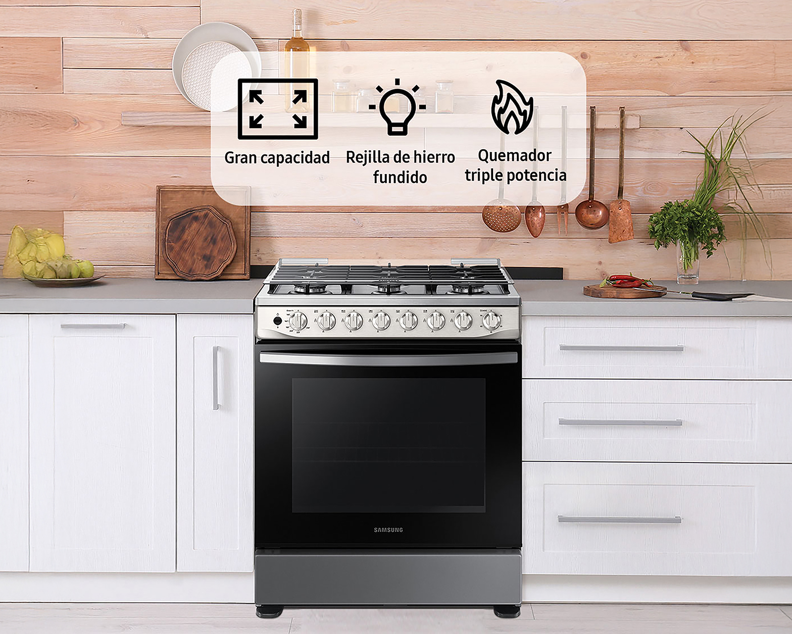 Foto 10 | Foto 9 | Estufa Samsung de Piso 30" con 6 Quemadores de Gas NX52T5411MS/AX