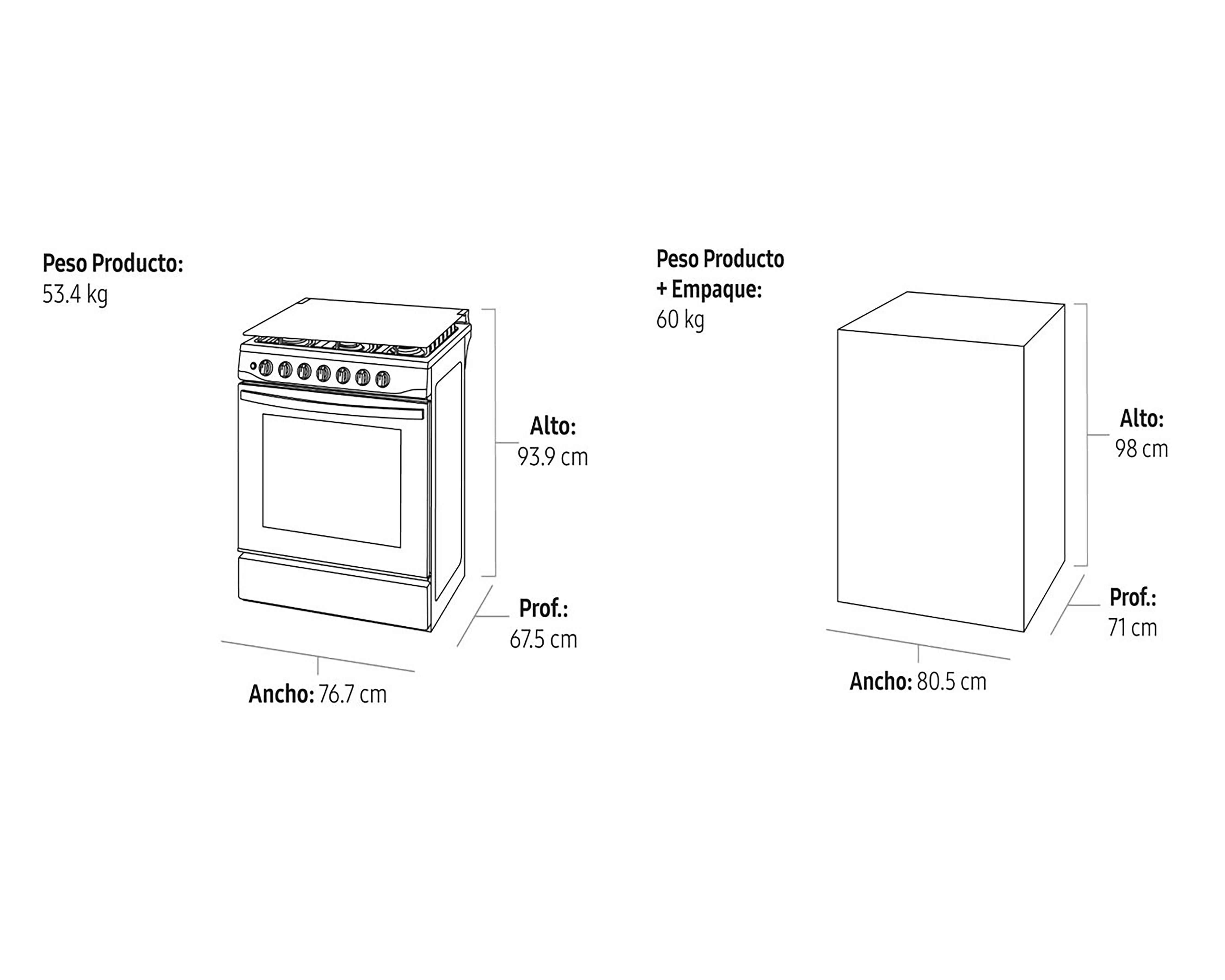 Foto 7 | Foto 7 | Estufa Samsung de Piso 30" con 6 Quemadores de Gas NX52D3000MV/AX