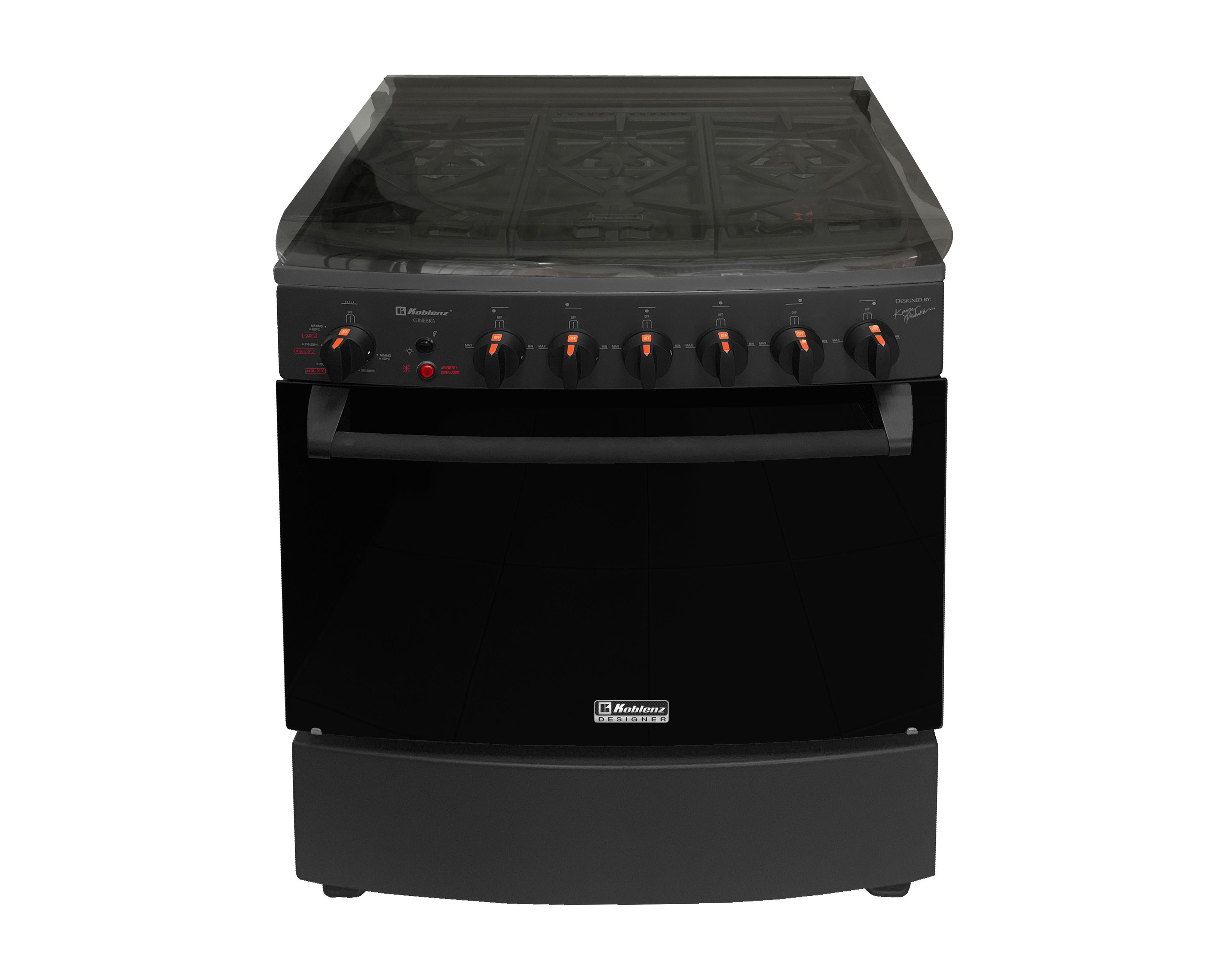 Estufa Koblenz de Piso 30" con 6 Quemadores de Gas EK-6131 Ginebra Función Freidora de Aire