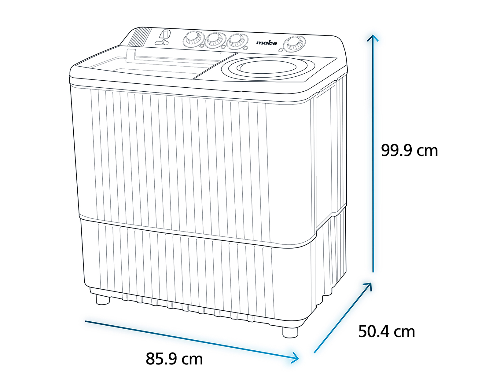 Foto 9 | Foto 9 | Lavadora Mabe Semiautomática LMDX6124HBAB0 16 kg Blanca