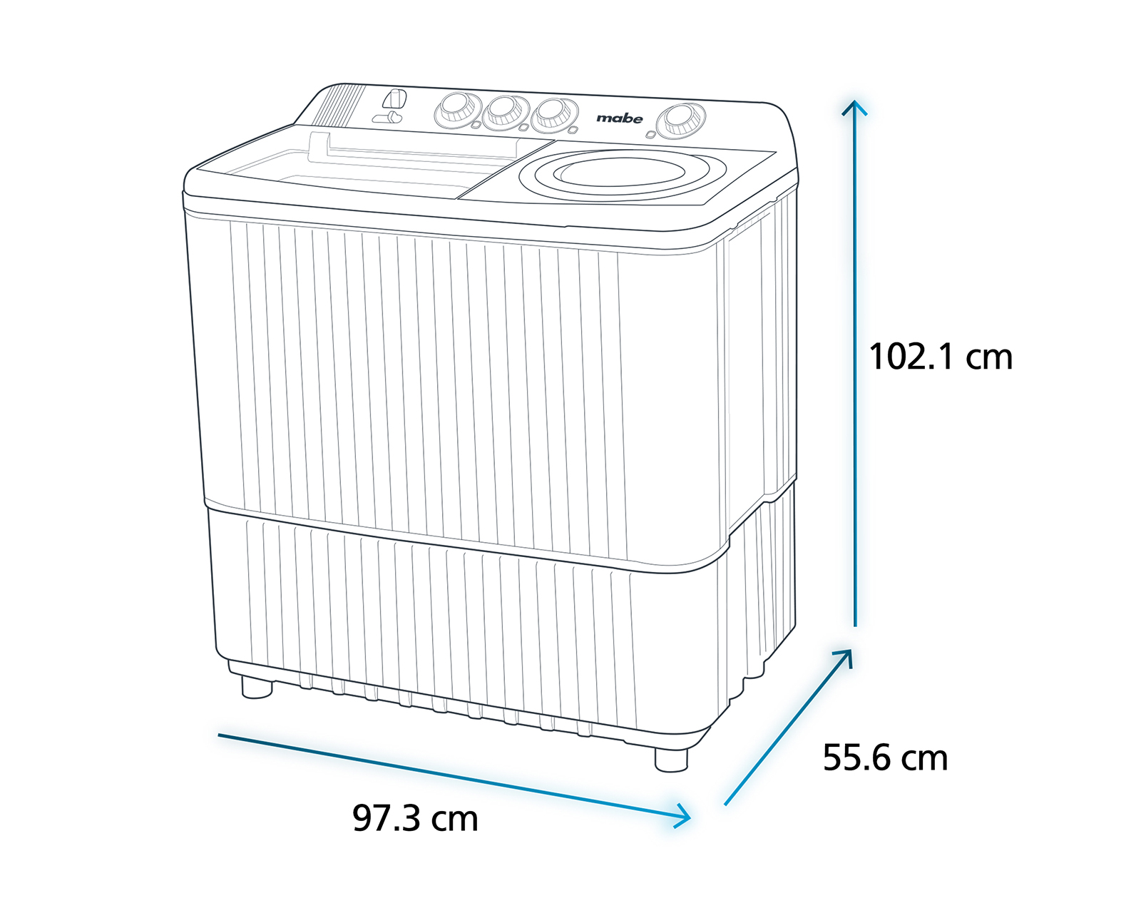 Foto 11 pulgar | Foto 10 | Lavadora Mabe Semiautomática LMDX2224HBAB0 22 kg Blanca