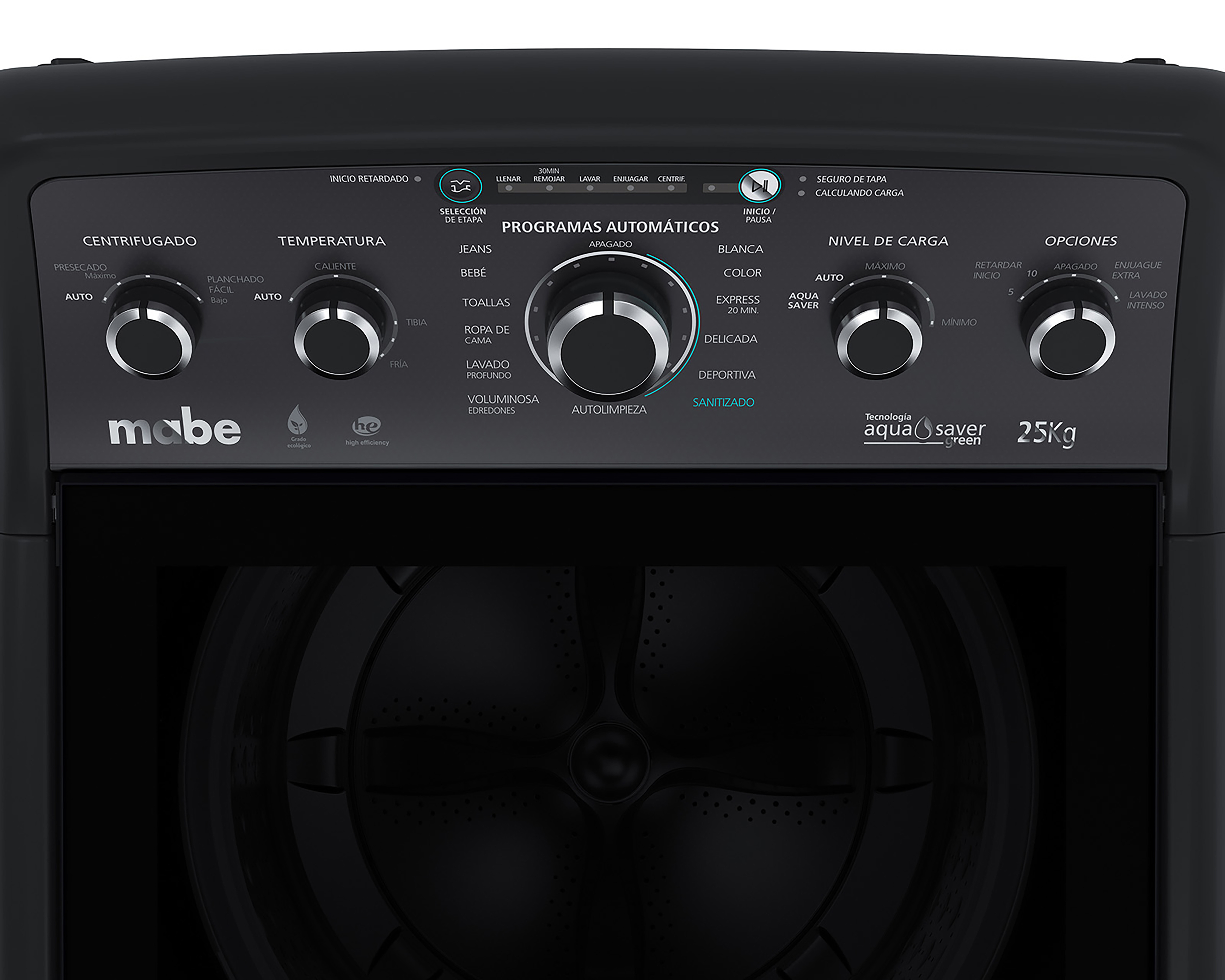 Foto 4 | Foto 4 | Lavadora Mabe Automática LMP75205WDAB0 25 kg Negra