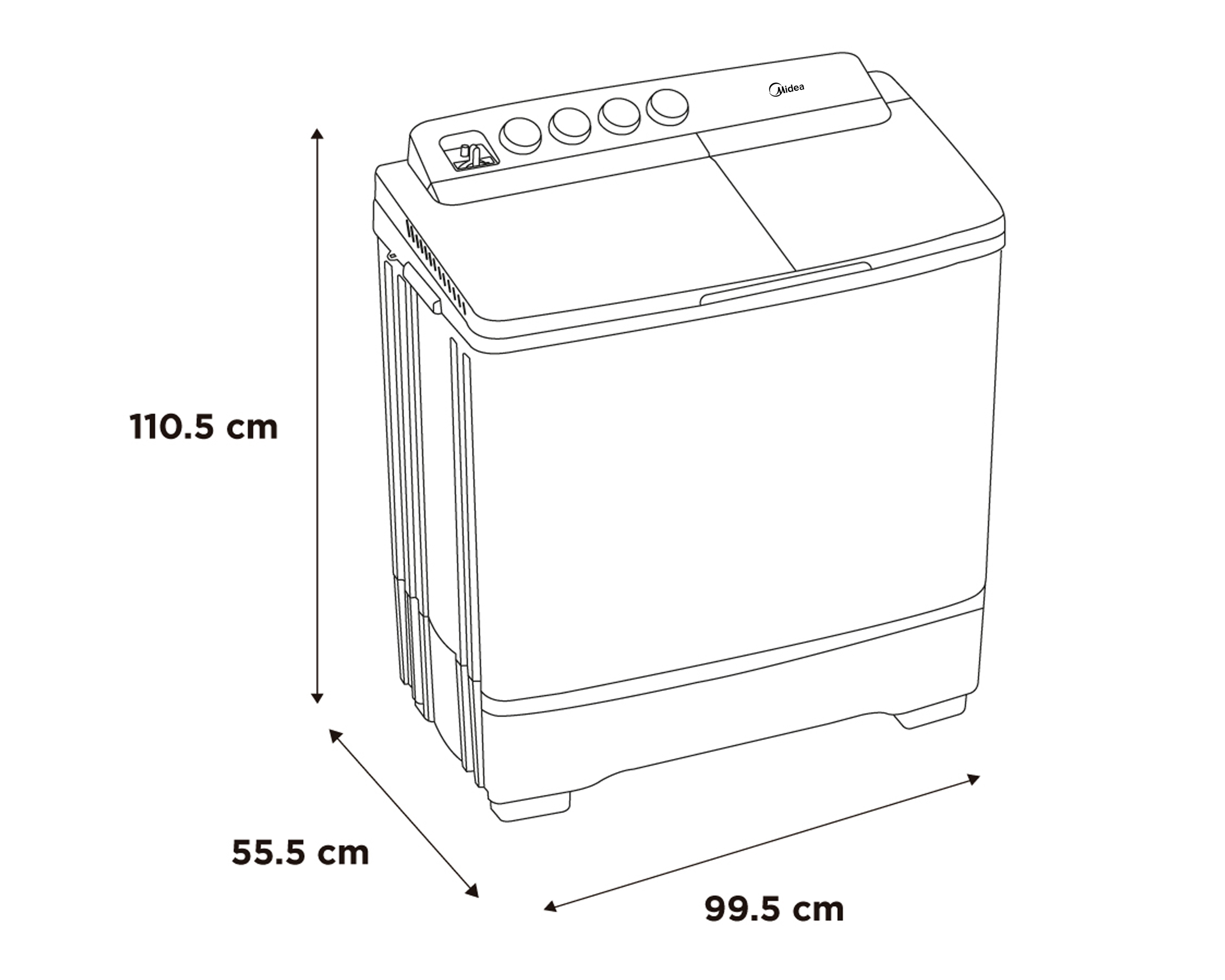 Foto 6 pulgar | Foto 5 | Lavadora Midea Semiautomática MT100W220/W-MX 22 kg Blanca