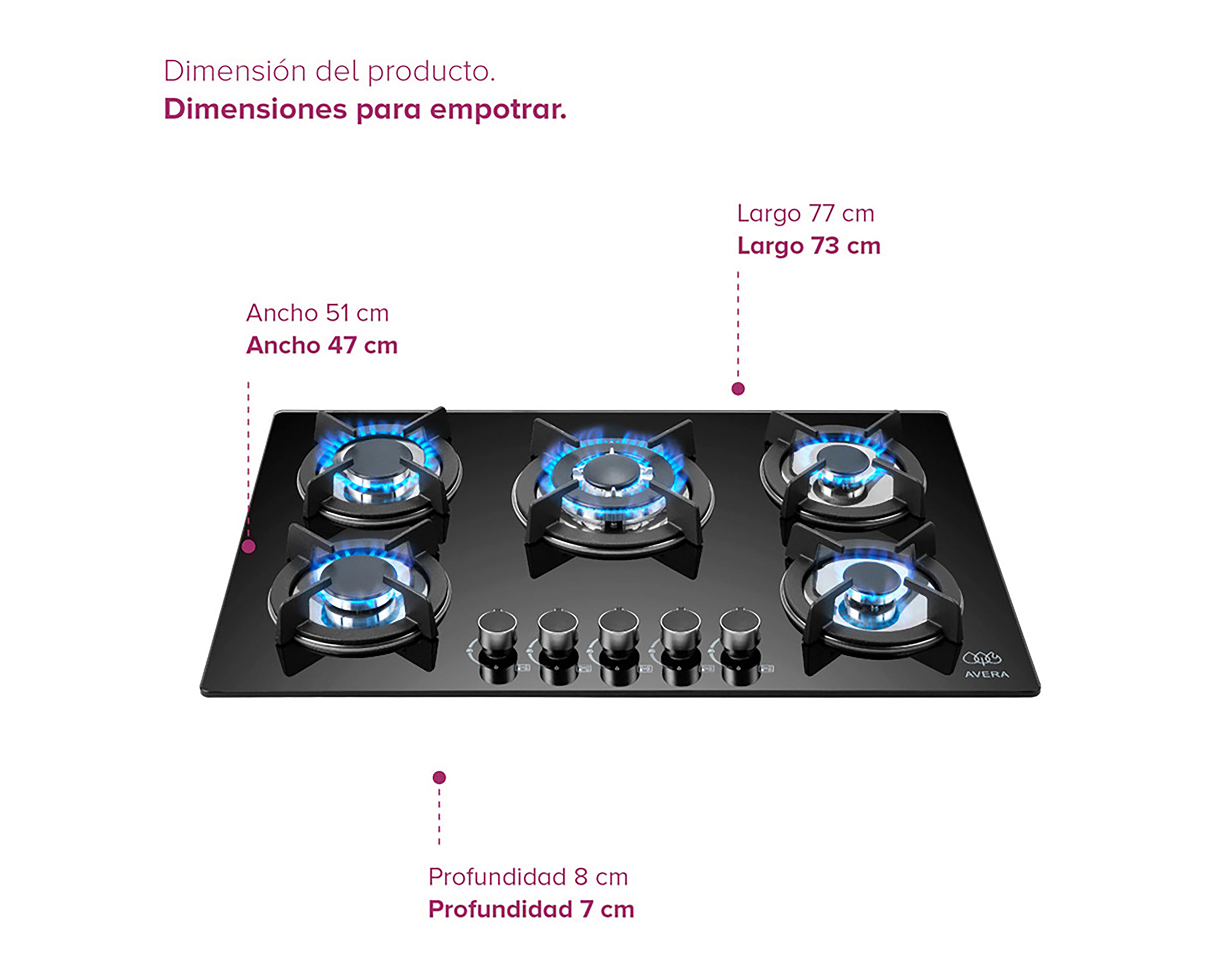 Foto 3 | Foto 3 | Parrilla Empotrable Avera de Gas VT5 Negra