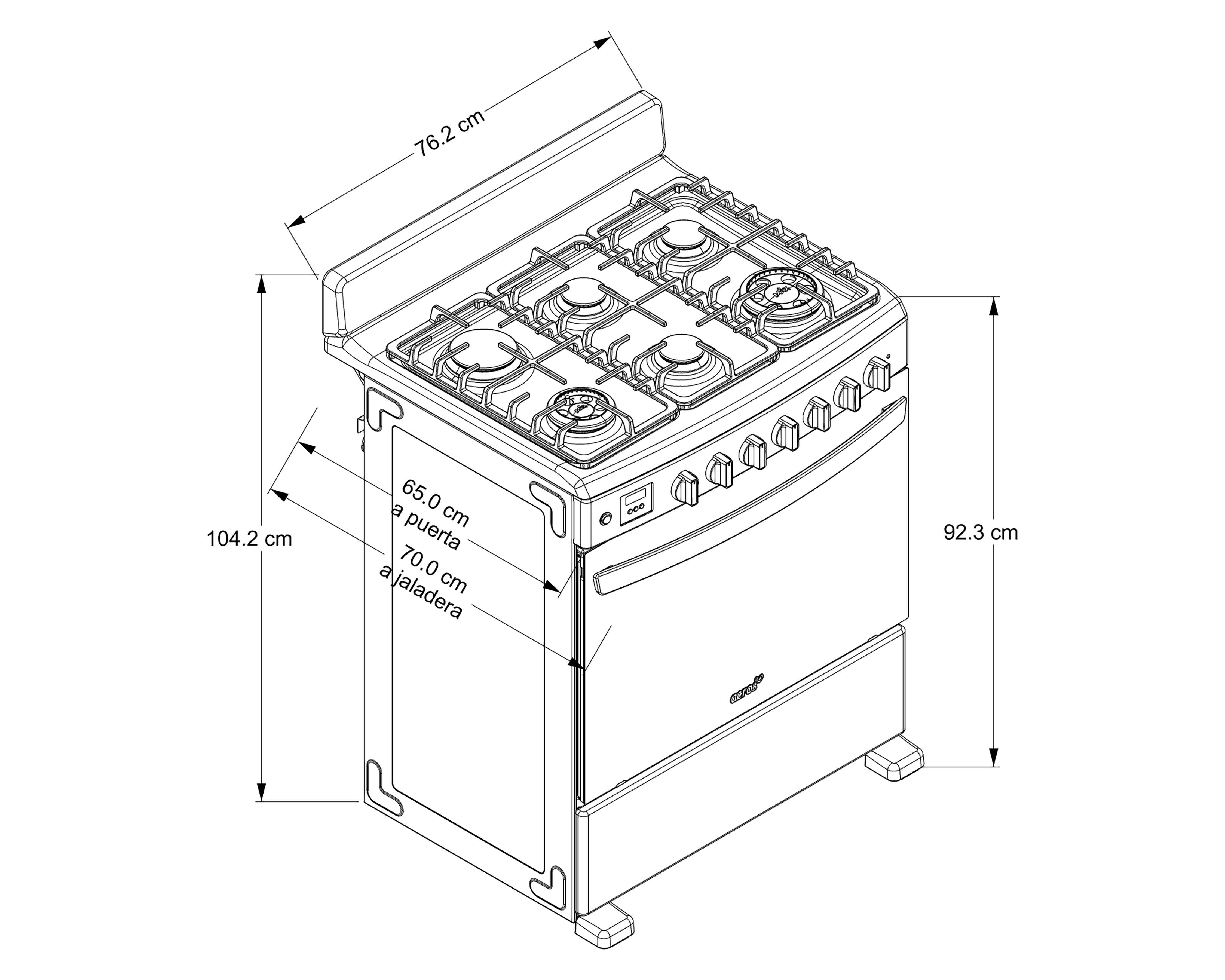 Foto 10 | Foto 10 | Estufa Acros de Piso 30" con 6 Quemadores de Gas AFR7148G