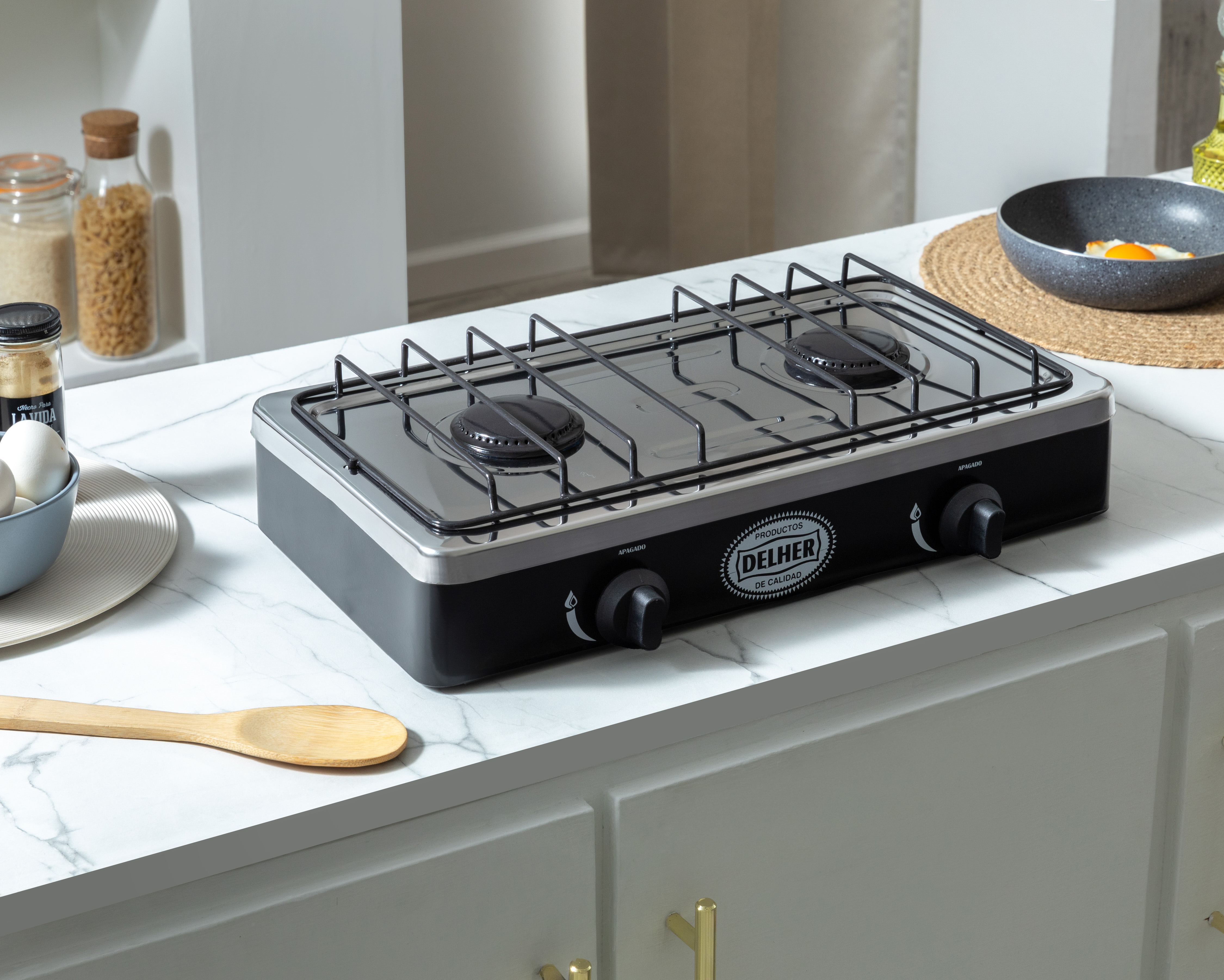 Foto 6 | Foto 6 | Estufa Delher de Mesa 2 Quemadores PS-2Q-CE-NE-AI Negra