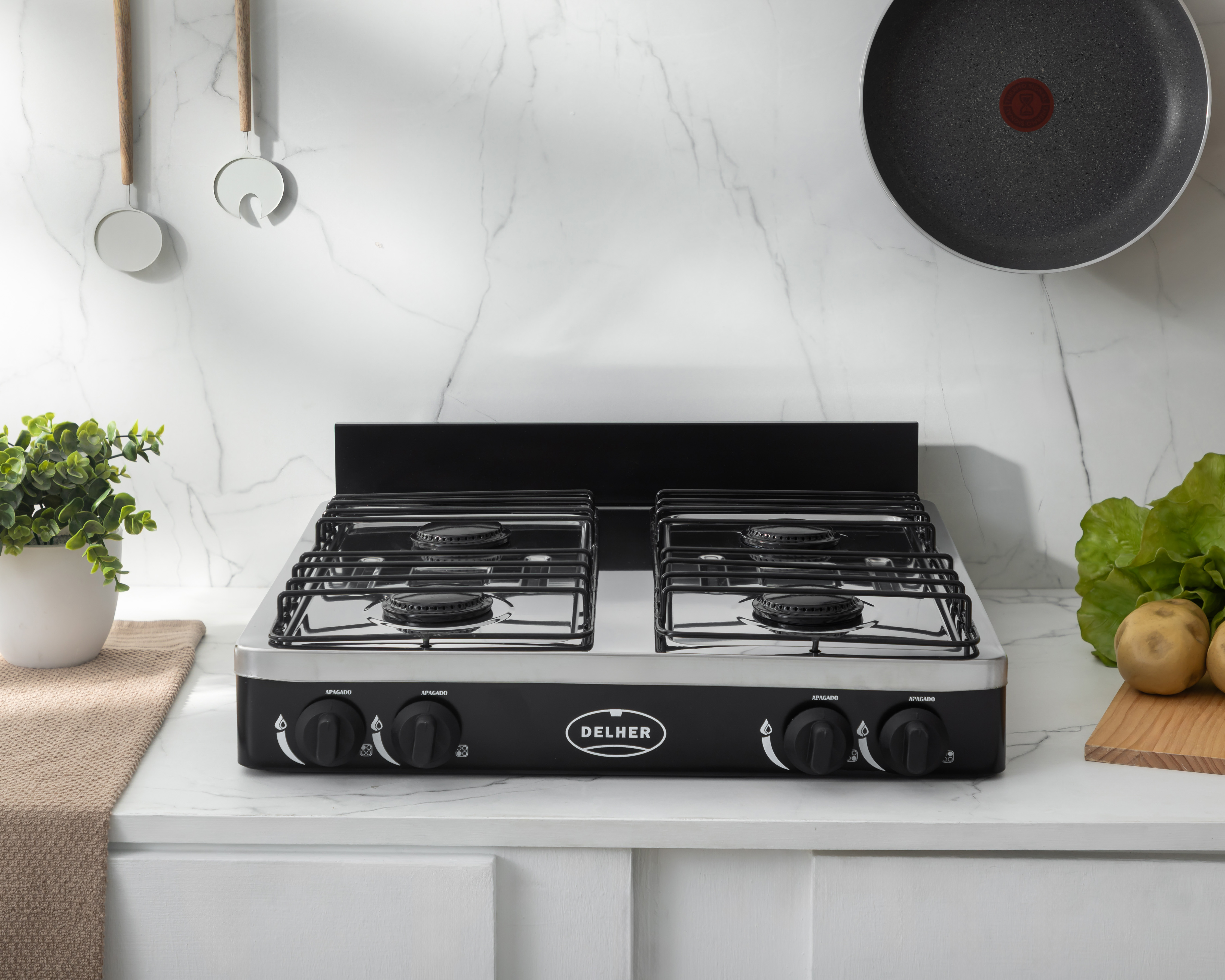 Foto 6 | Foto 6 | Estufa Delher de Mesa 4 Quemadores PS-4Q-CE-NE-AI Negra