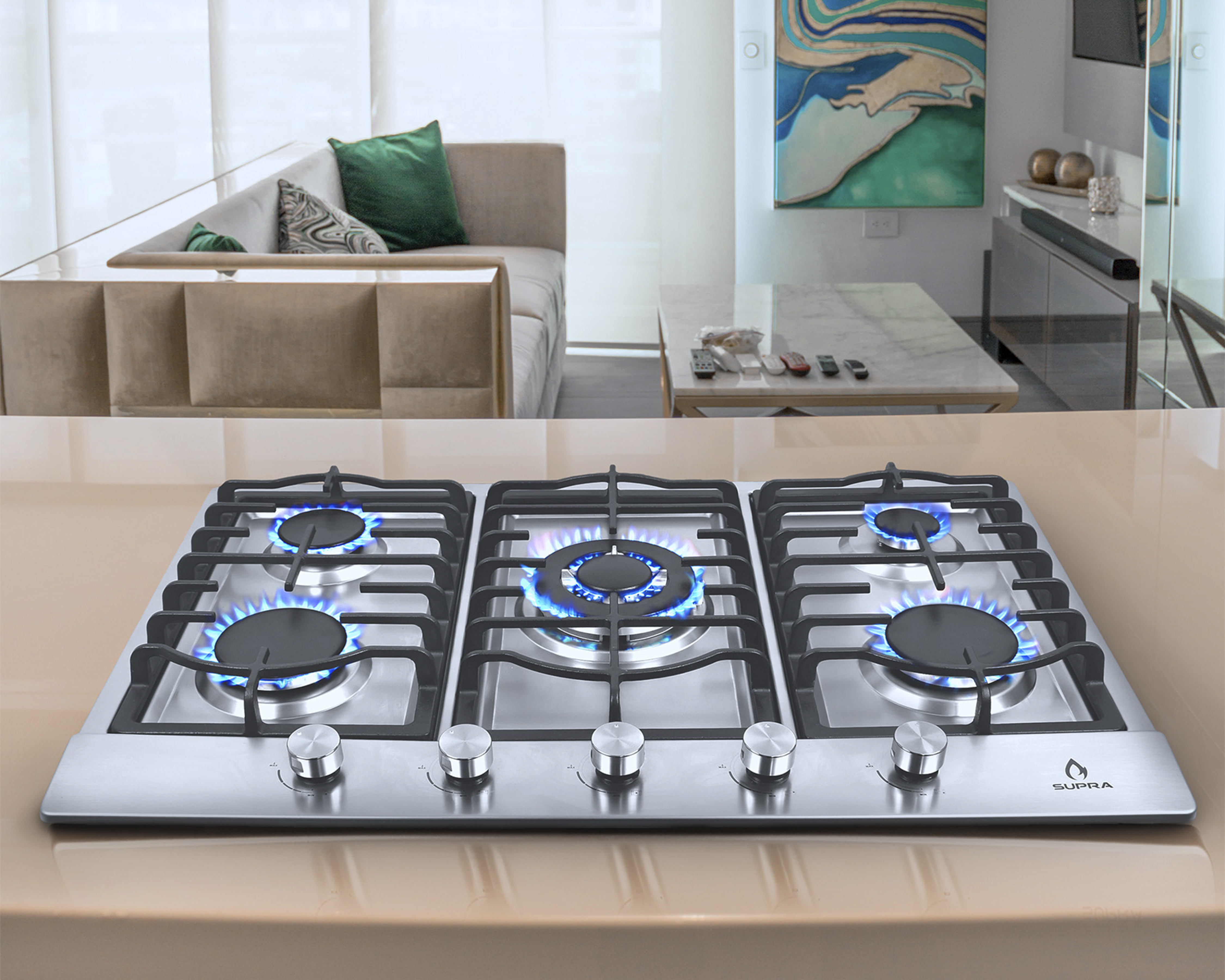 Foto 4 | Foto 4 | Parrilla Empotrable Supra 30 Pulgadas de Gas Quantum 76 Plateada