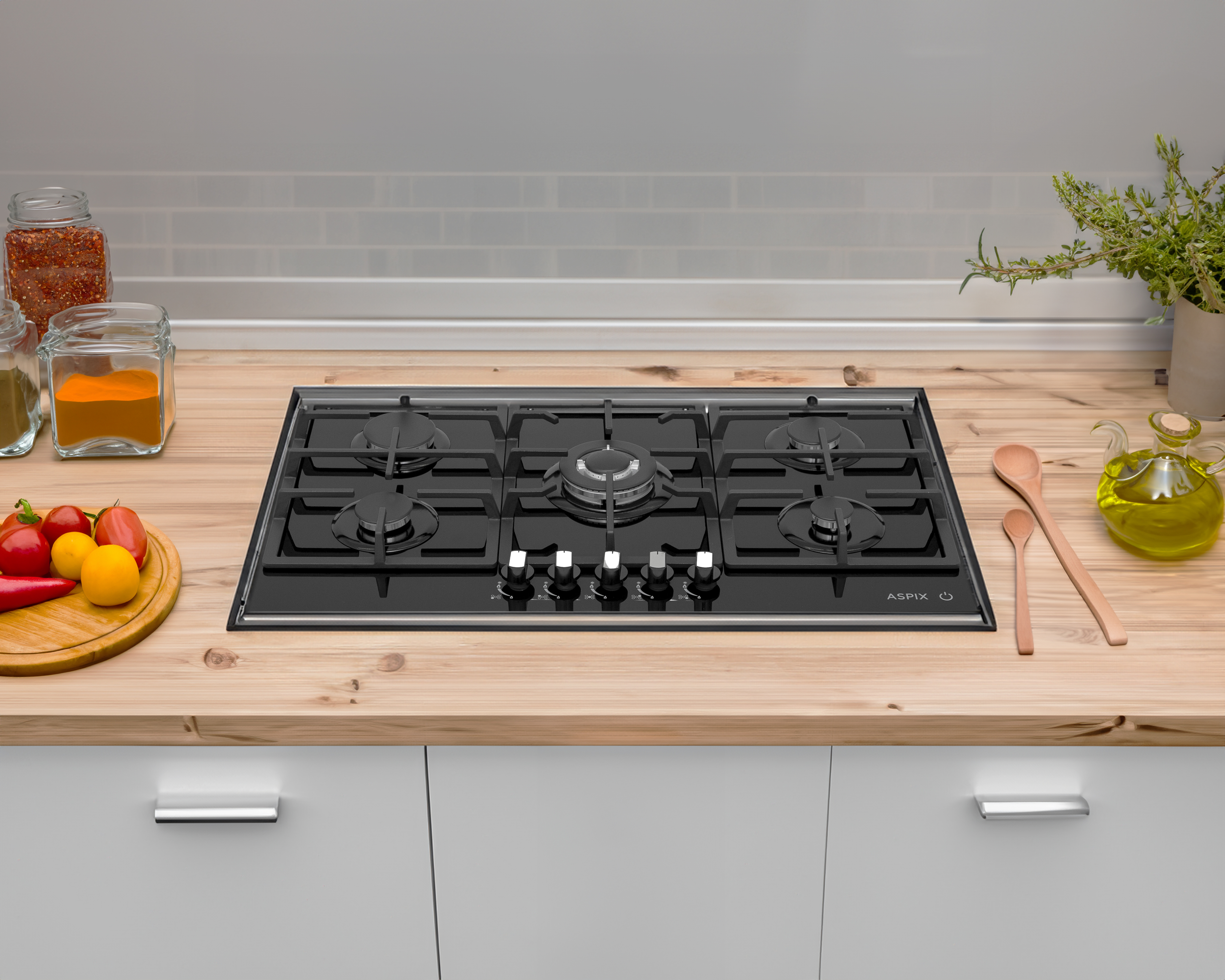 Foto 5 | Foto 5 | Parrilla Empotrable Aspix 90 cm de Gas LP P5QANG Negra