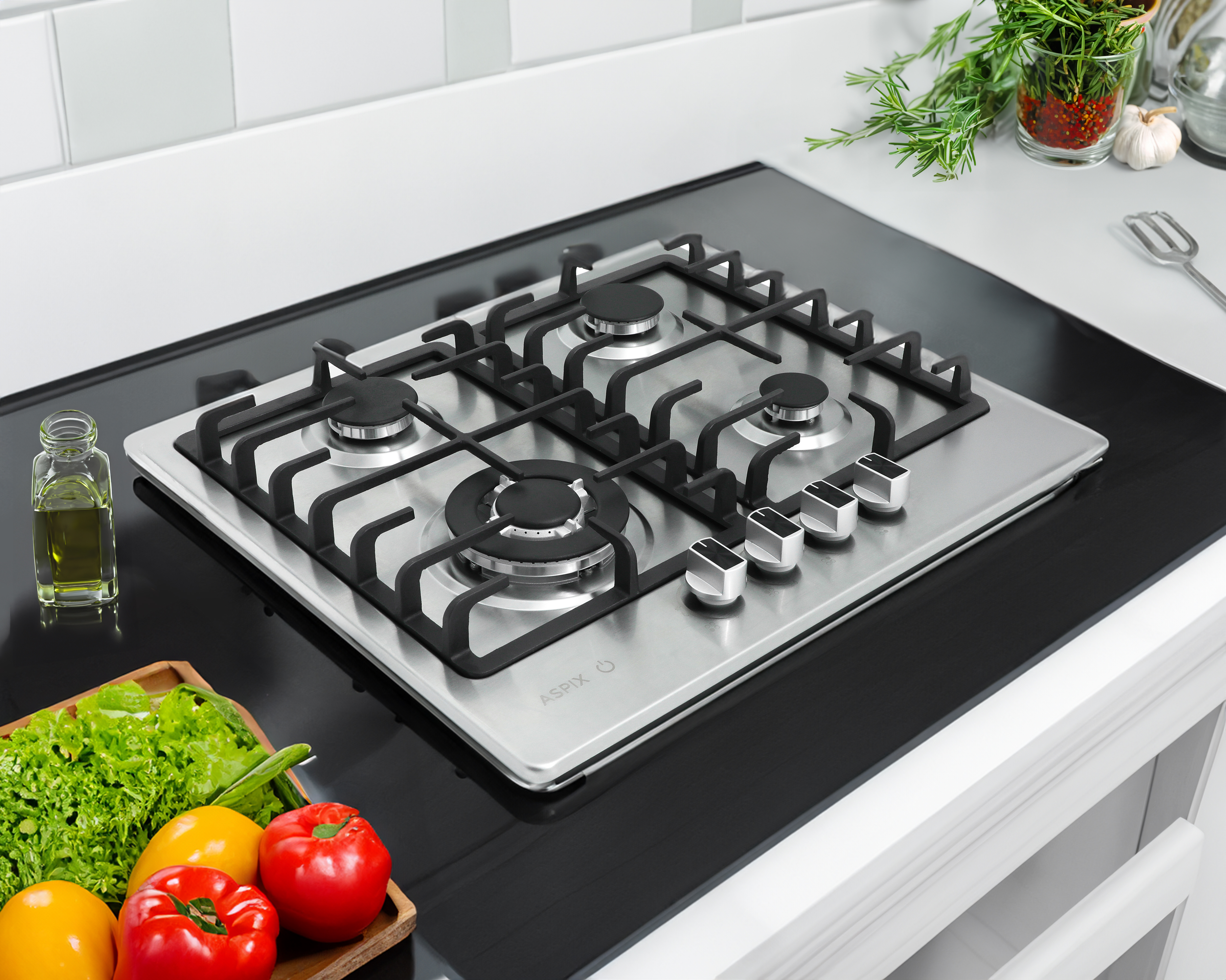 Foto 6 pulgar | Foto 5 | Parrilla Empotrable Aspix 60 cm de Gas LP P4QANG Plateada
