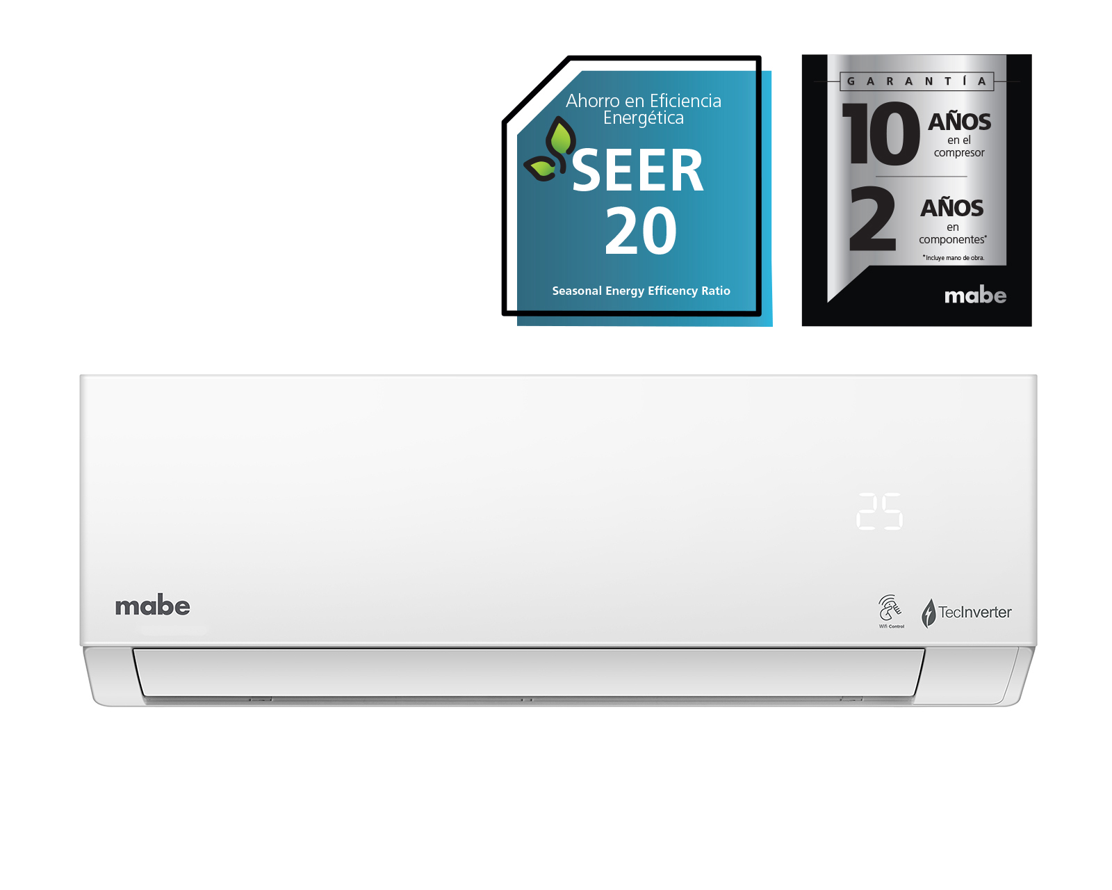 Foto 5 pulgar | Foto 4 | Minisplit Mabe Inverter 1.5 Toneladas 220V Solo Frío MMI18CDBWCA32M1