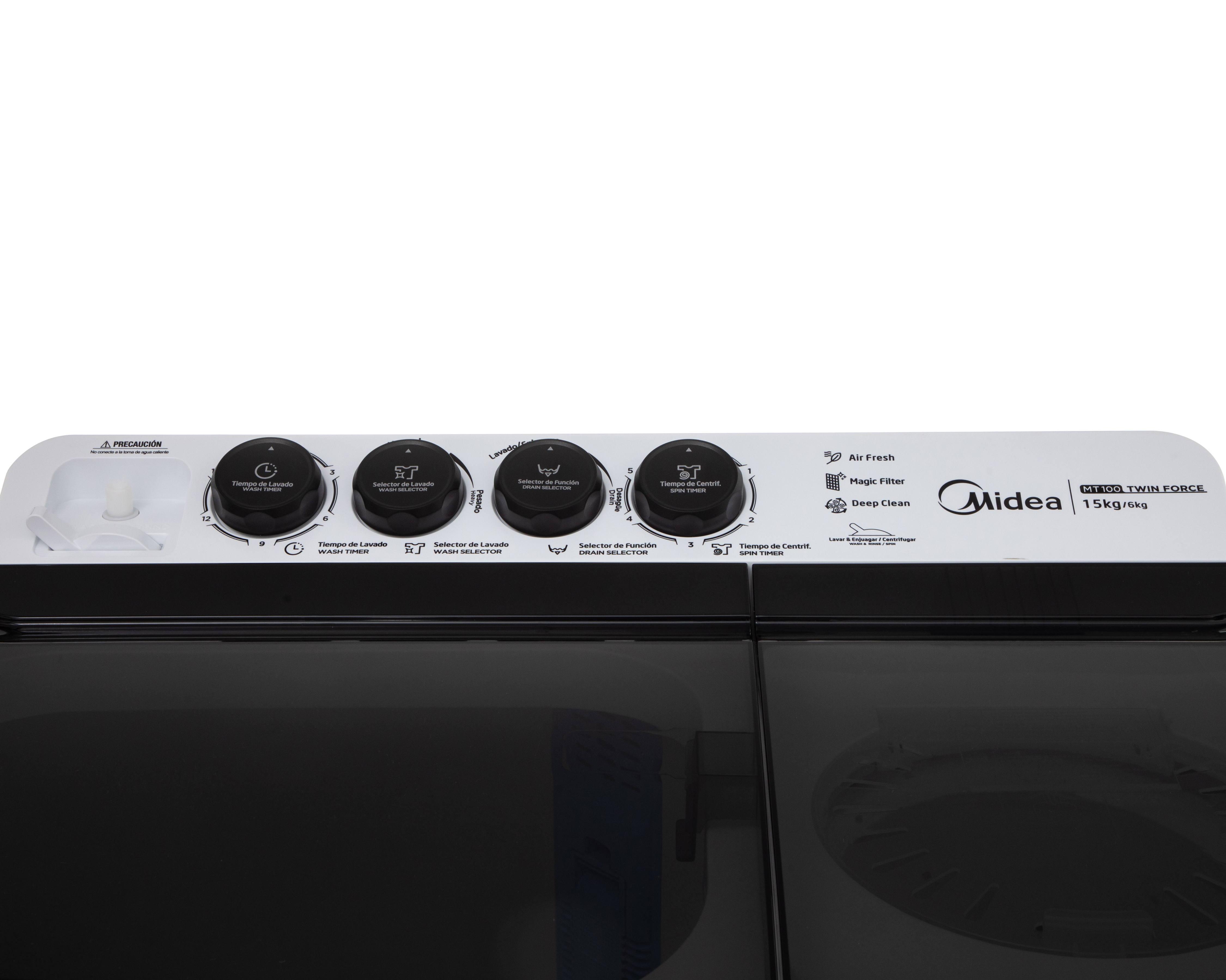 Foto 4 pulgar | Foto 3 | Lavadora Midea Semiautomática MT100W150/W-MX 15 kg Blanca