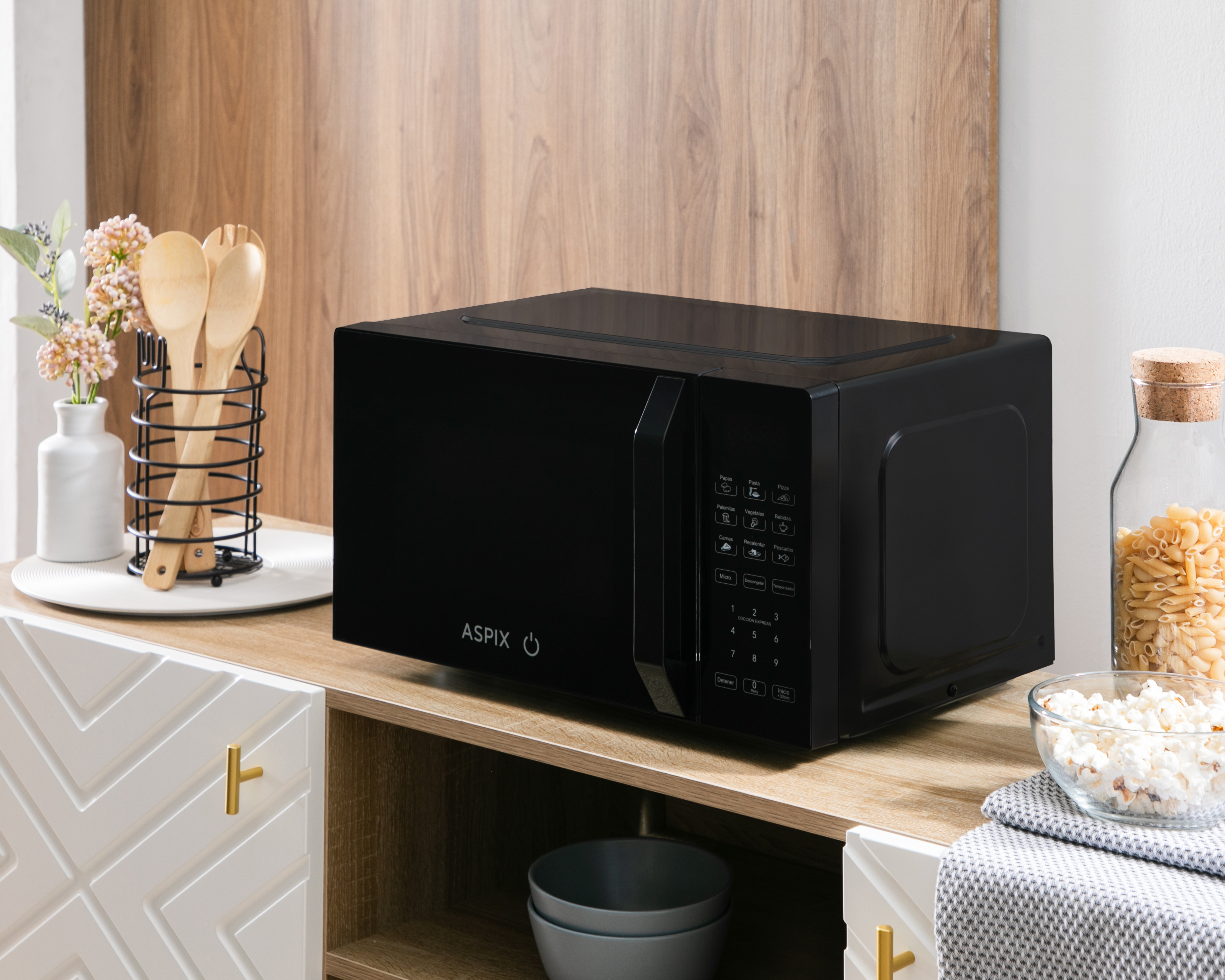 Foto 6 | Foto 6 | Horno de Microondas Aspix 0.7 Pies AX24MWO07NE Negro