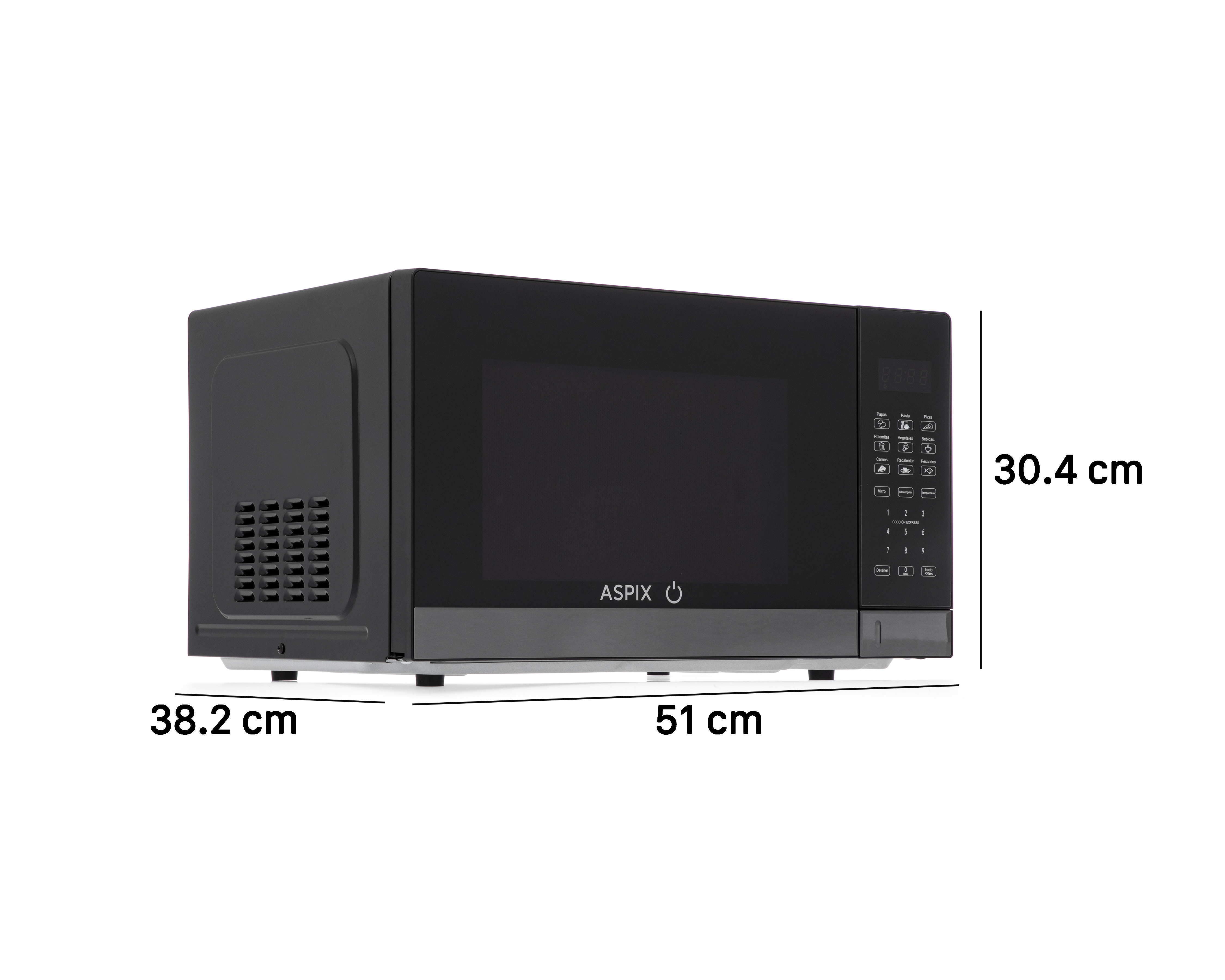Foto 7 | Foto 7 | Horno de Microondas Aspix 1.1 Pies AX24MWO11NSP Negro