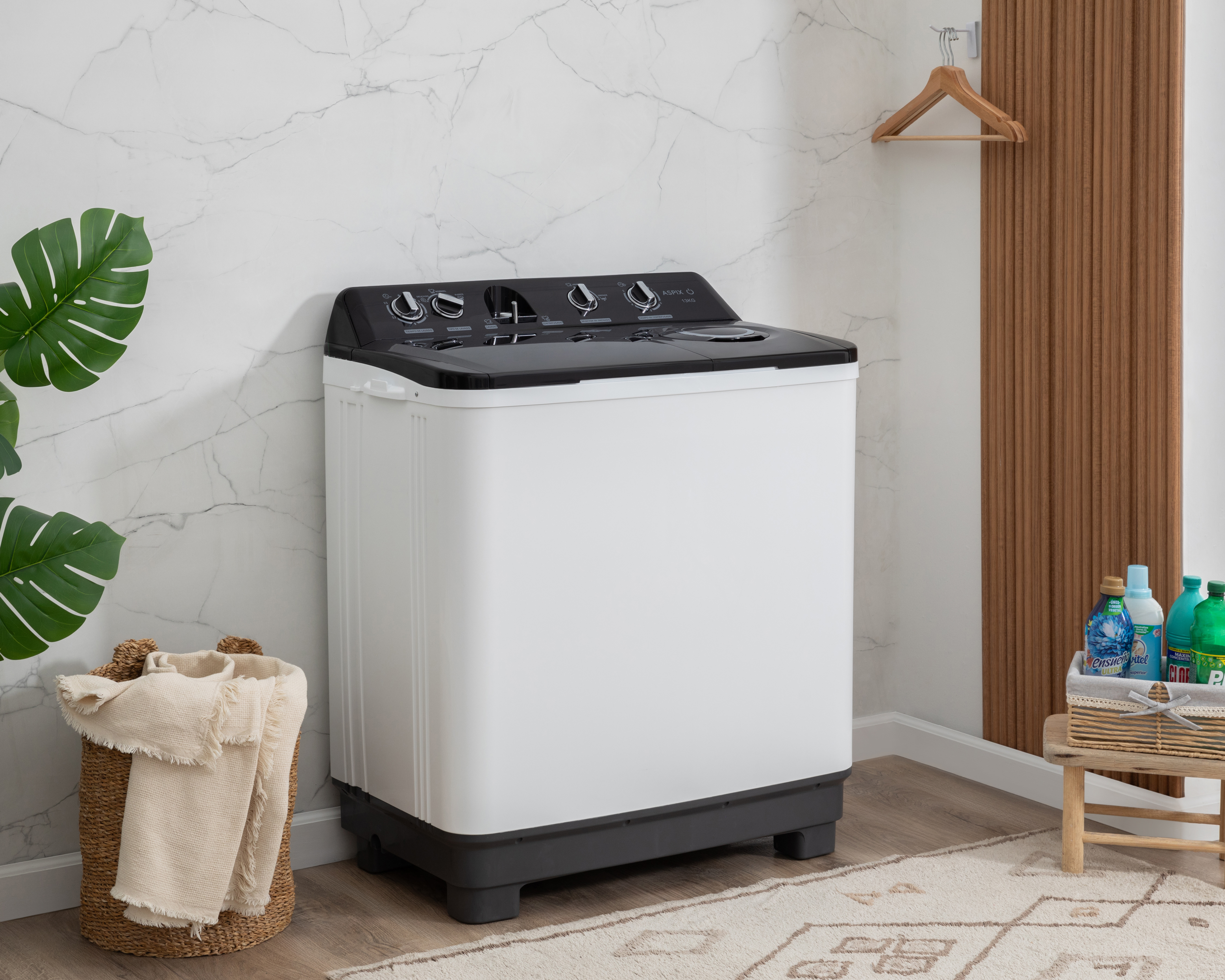 Foto 6 | Foto 6 | Lavadora Aspix Semiautomática AX24TTW13KNPL 13 kg Negra