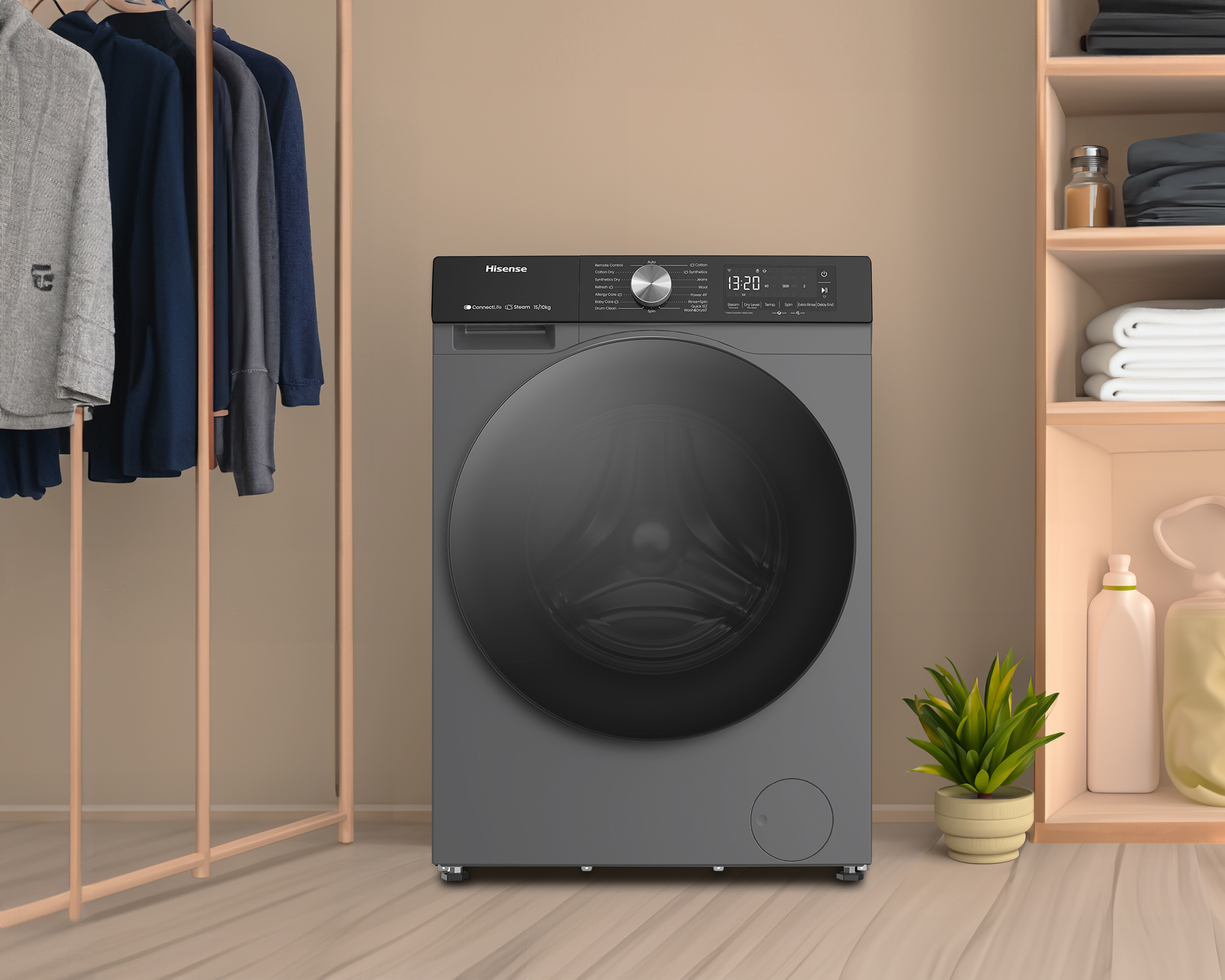 Foto 6 | Foto 6 | Lavasecadora Hisense Digital WD3S1543BT 15 Kg Gris