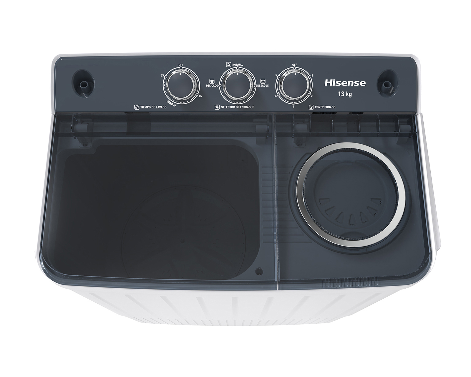 Foto 4 pulgar | Foto 3 | Lavadora Hisense Semiautomática WSA1304P 13 kg Blanca