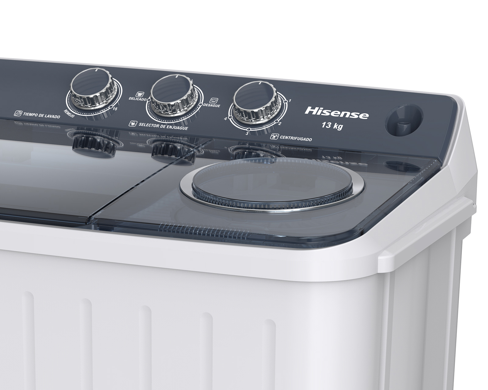 Foto 4 | Foto 4 | Lavadora Hisense Semiautomática WSA1304P 13 kg Blanca