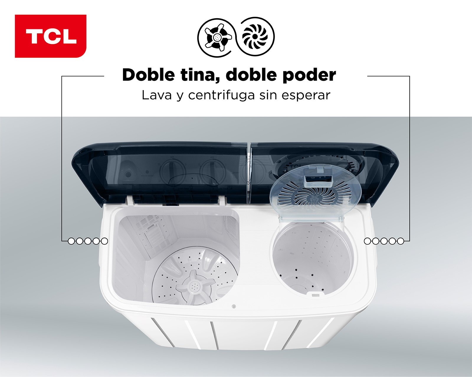 Foto 3 | Foto 3 | Lavadora TCL Doble Tina TWT14S 14 kg Blanca