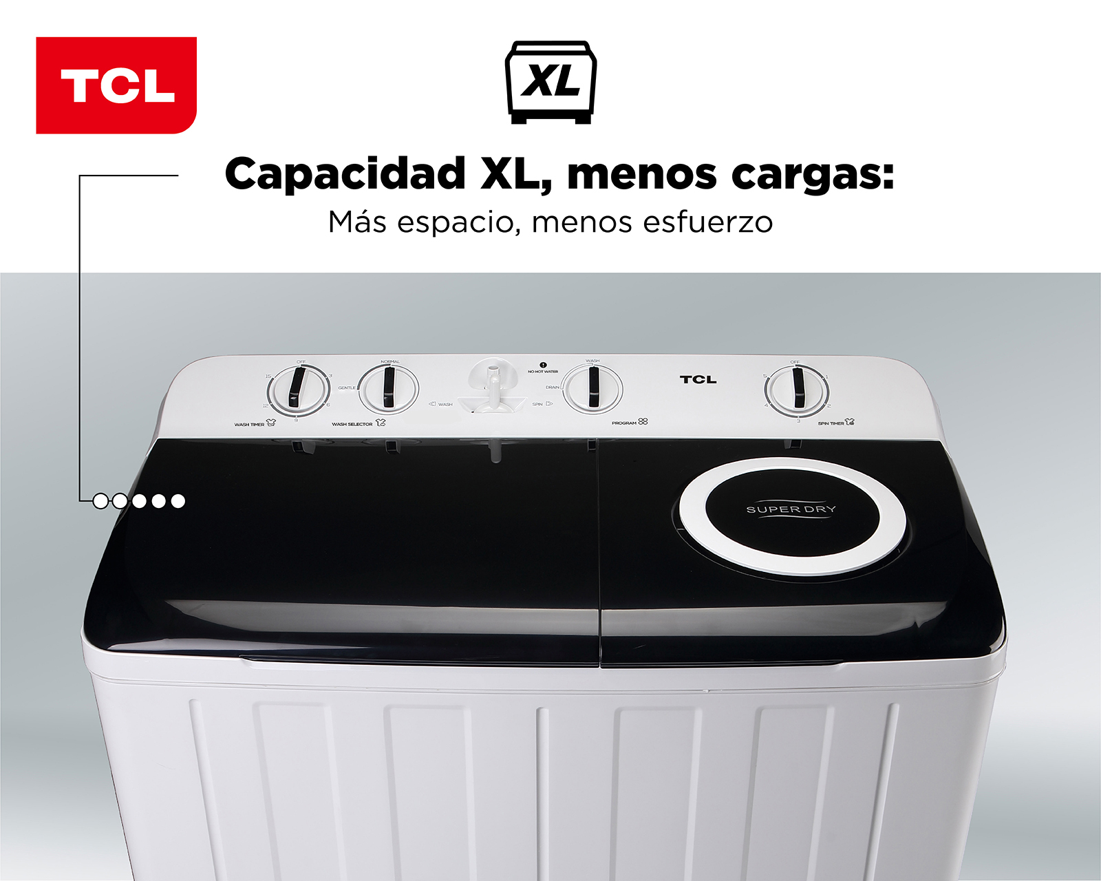 Foto 4 pulgar | Foto 3 | Lavadora TCL Doble Tina TWT20S 20 kg Blanca