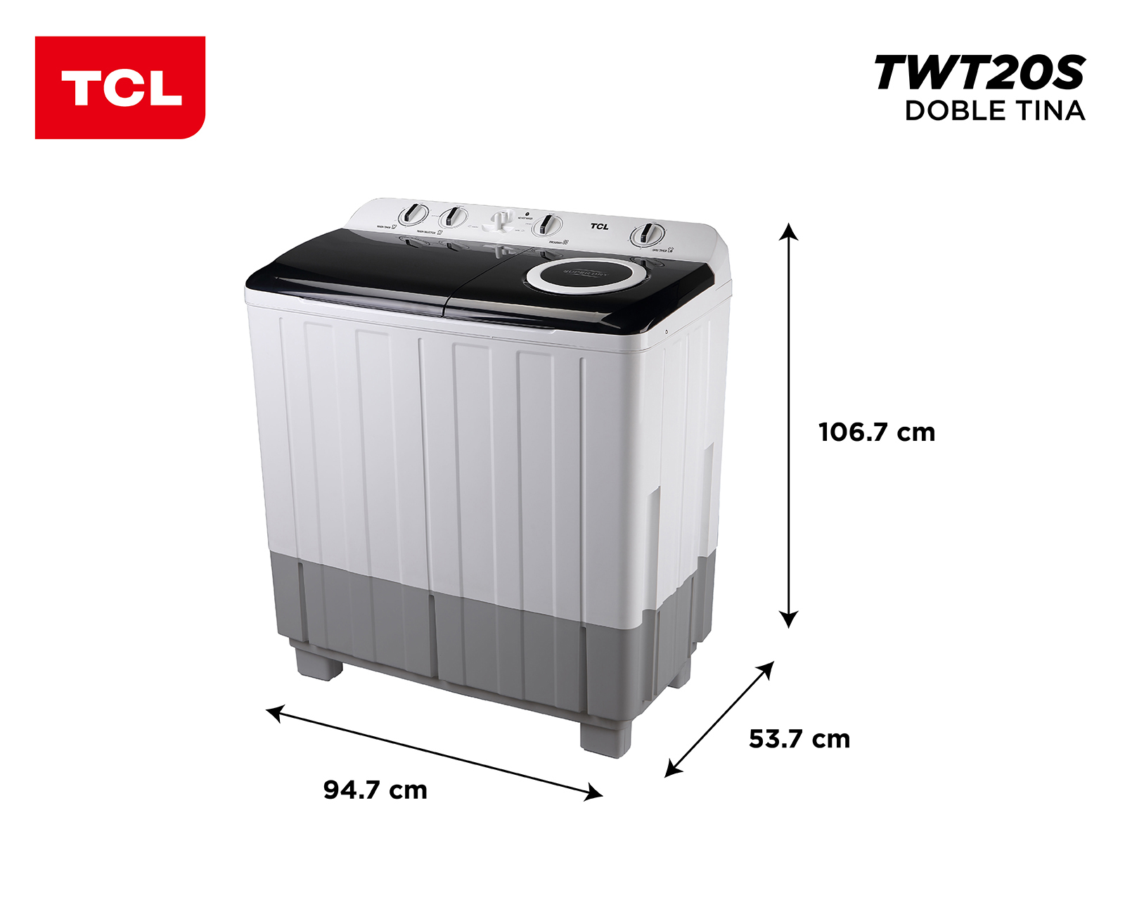 Foto 6 pulgar | Foto 5 | Lavadora TCL Doble Tina TWT20S 20 kg Blanca