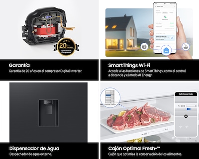 Foto 8 | Foto 8 | Refrigerador Samsung Top Mount 19 Pies Negro RT53DG6798B1EM