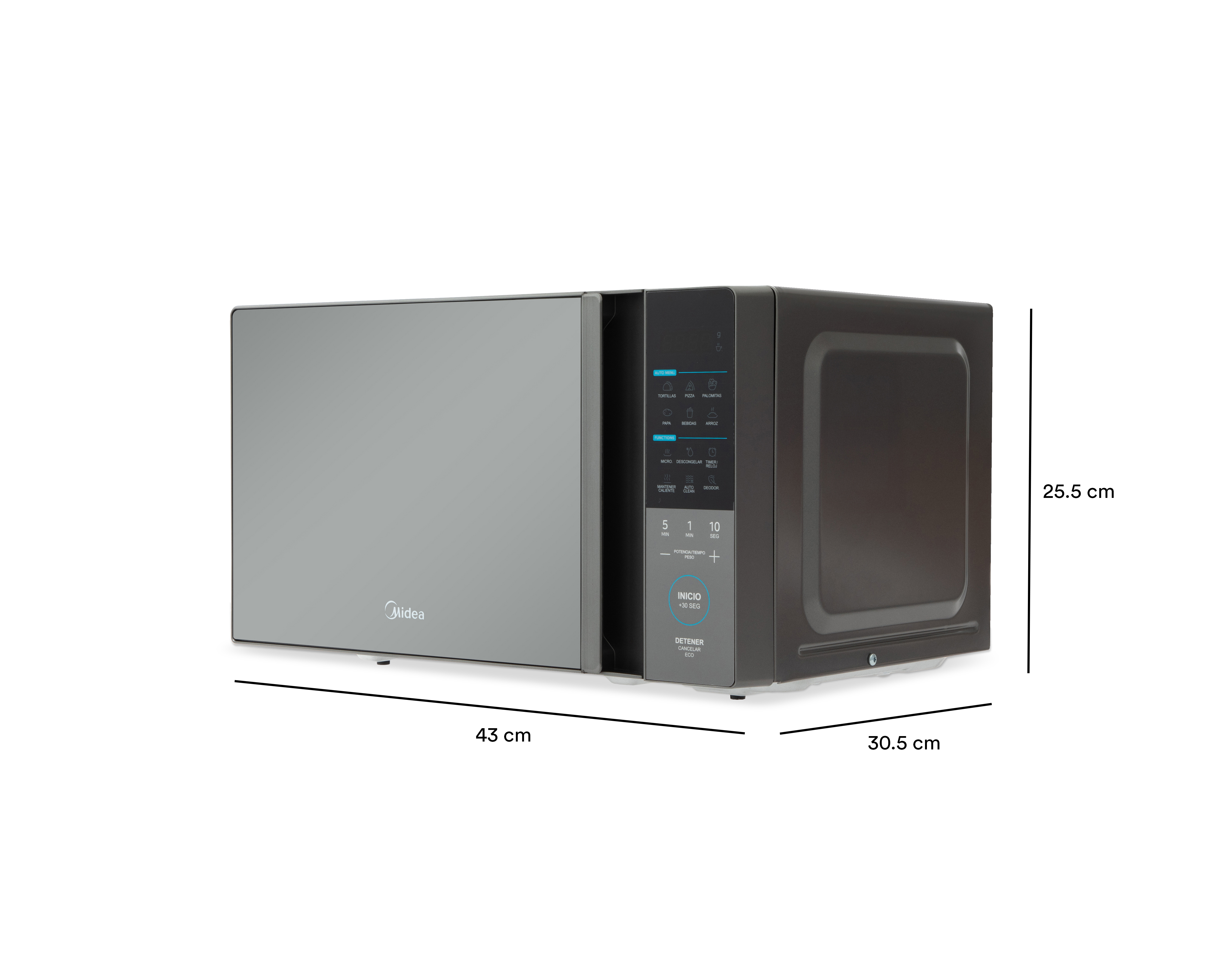 Foto 8 pulgar | Foto 7 | Horno de Microondas Midea 0.7 Pies MMDT07S2MG Gris