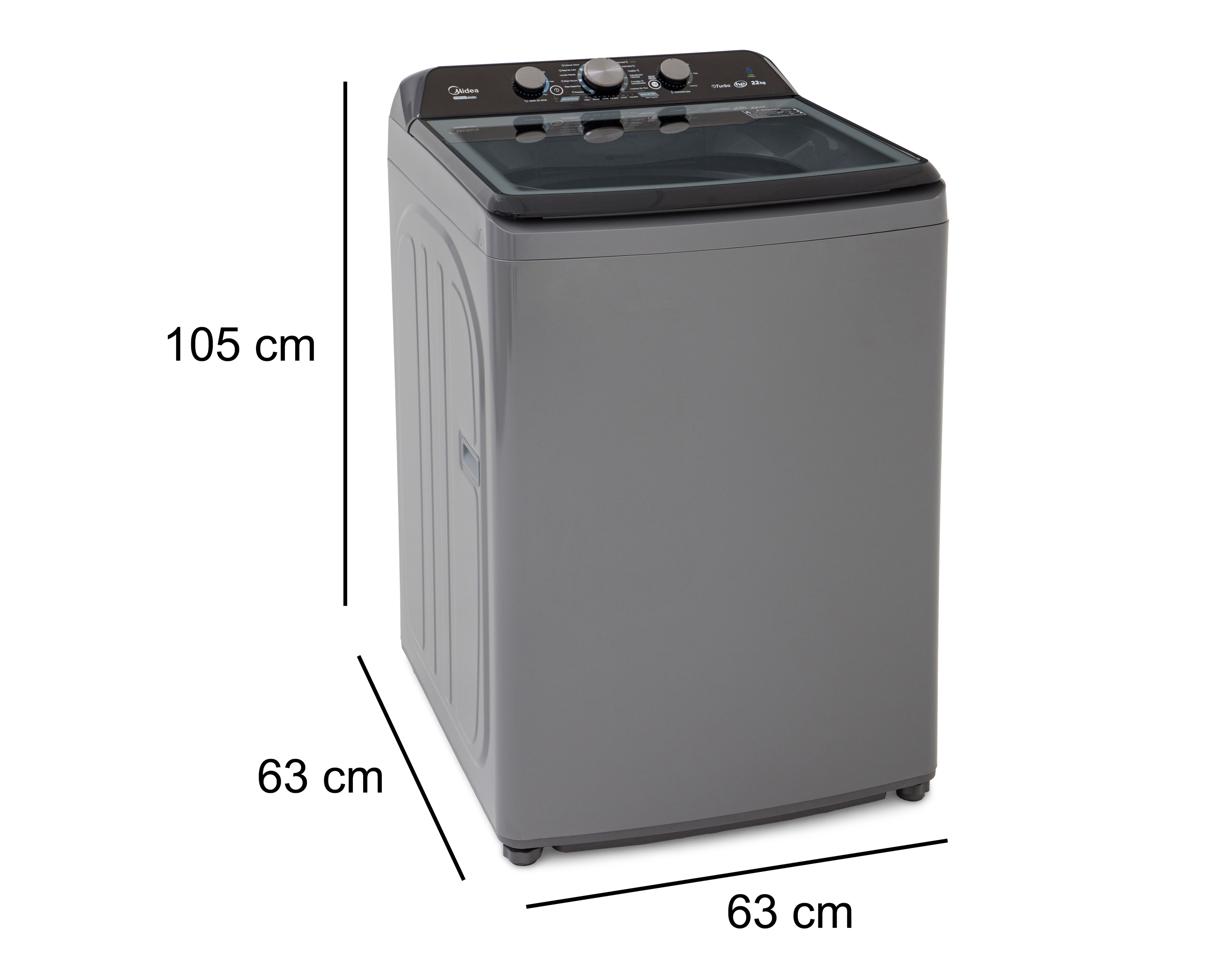 Foto 7 pulgar | Foto 6 | Lavadora Midea Automática Vortex Wash 22 kg Gris