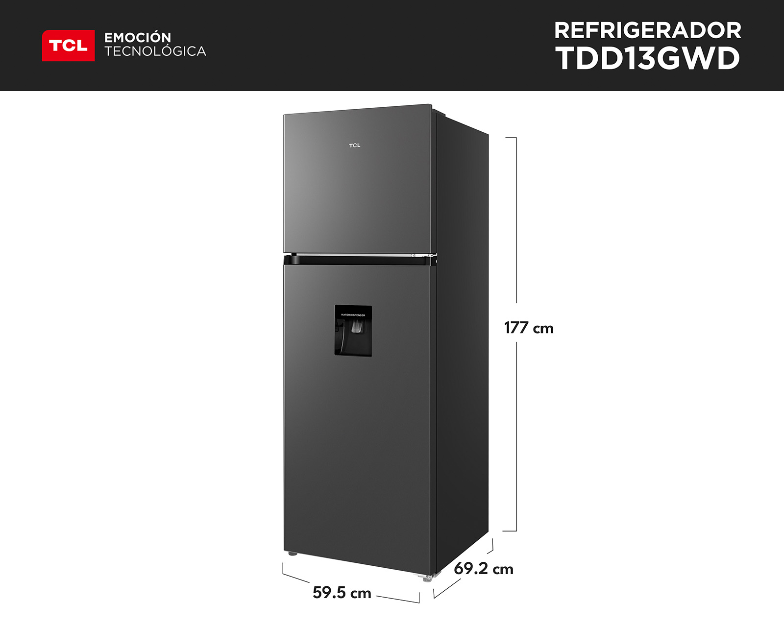 Foto 10 pulgar | Foto 9 | Refrigerador TCL Top Mount 13 Pies Acero Inoxidable TDD13GWD
