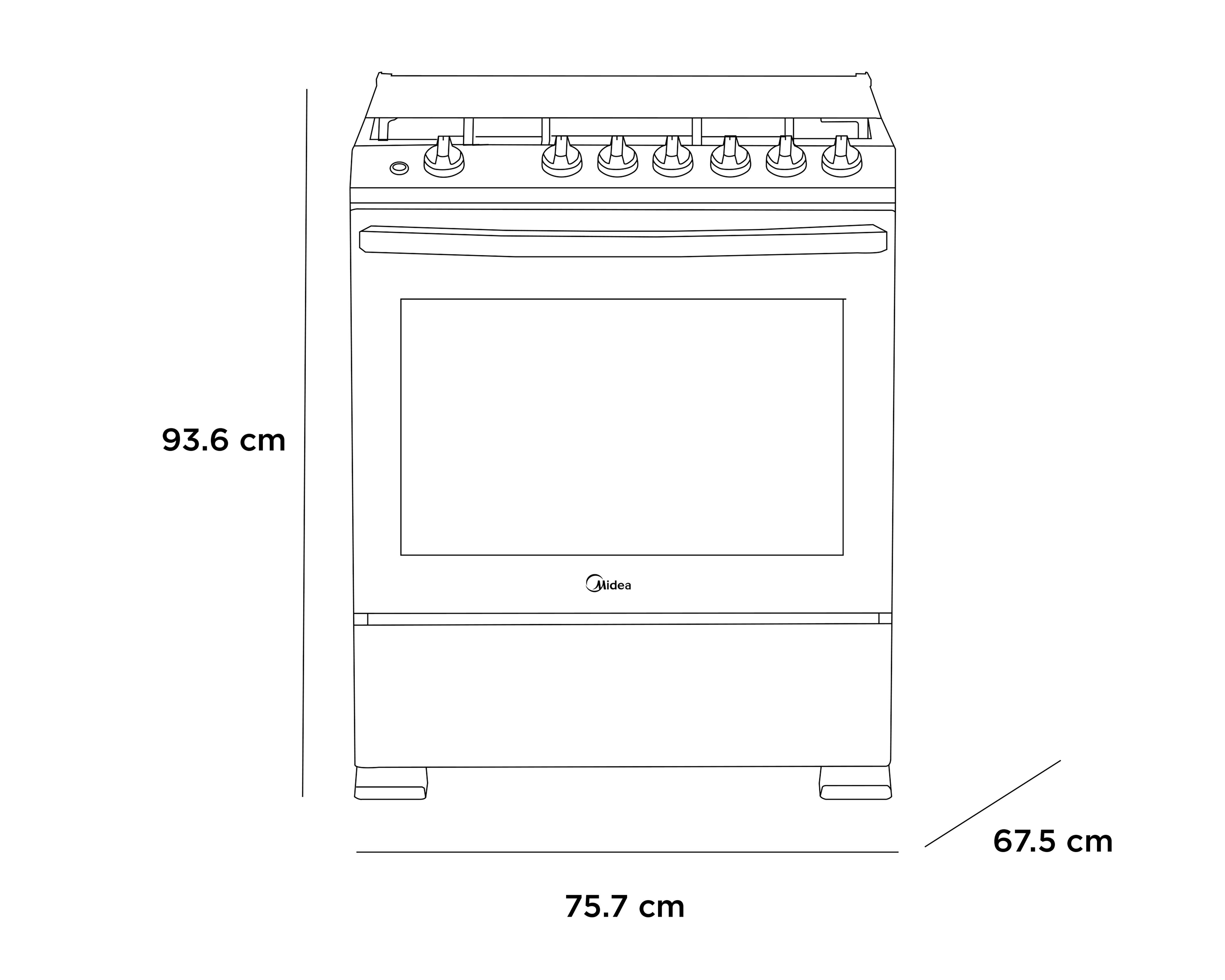 Foto 7 | Foto 7 | Estufa Midea de Piso 30 Pulgadas con 6 Quemadores Electrica MGS30FS1LIASDT Funcionamiento Master Flame