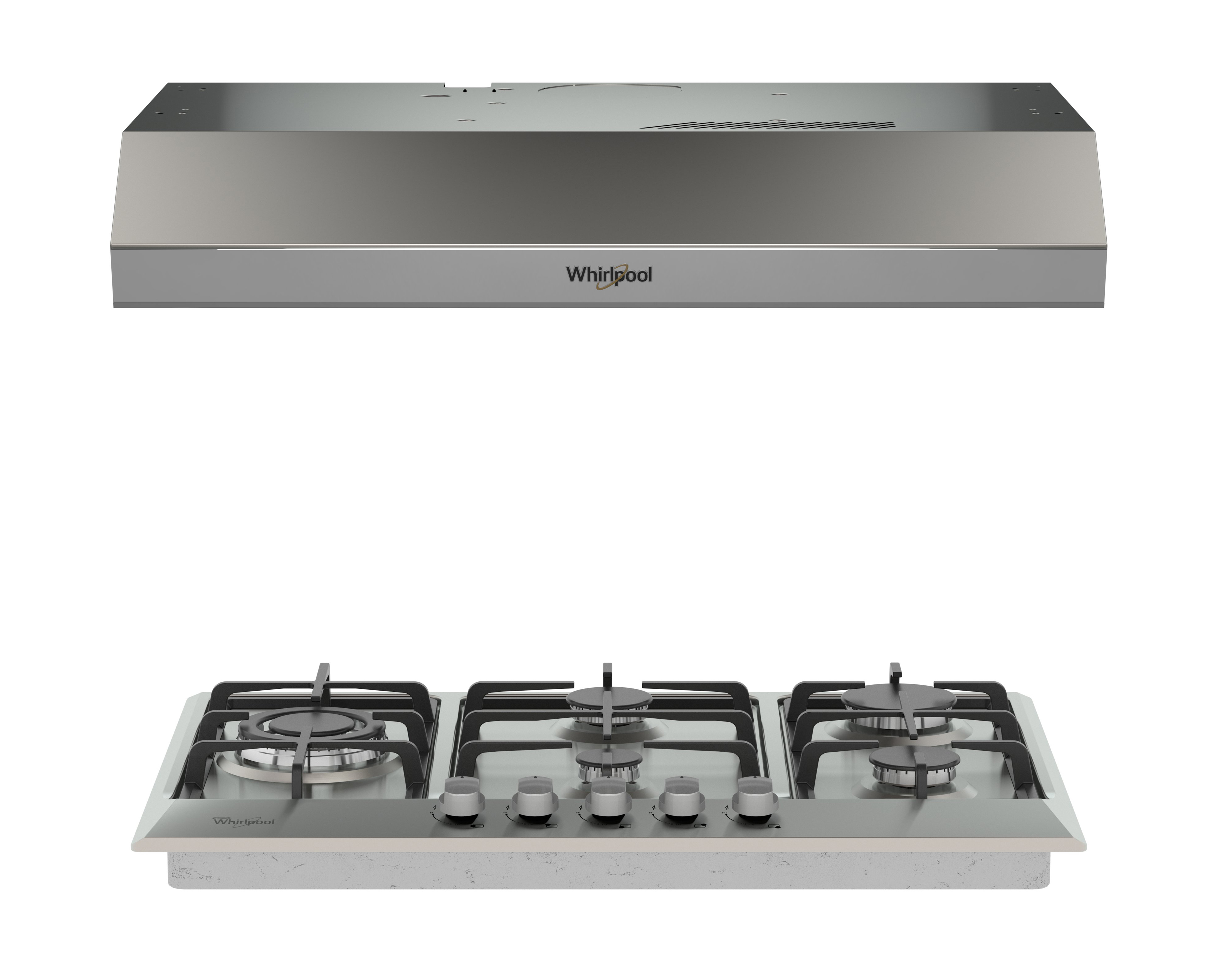 Combo de Parrilla Empotrable y Campana Whirlpool 73.7 cm de Gas CHWP3040S de Acero Inoxidable