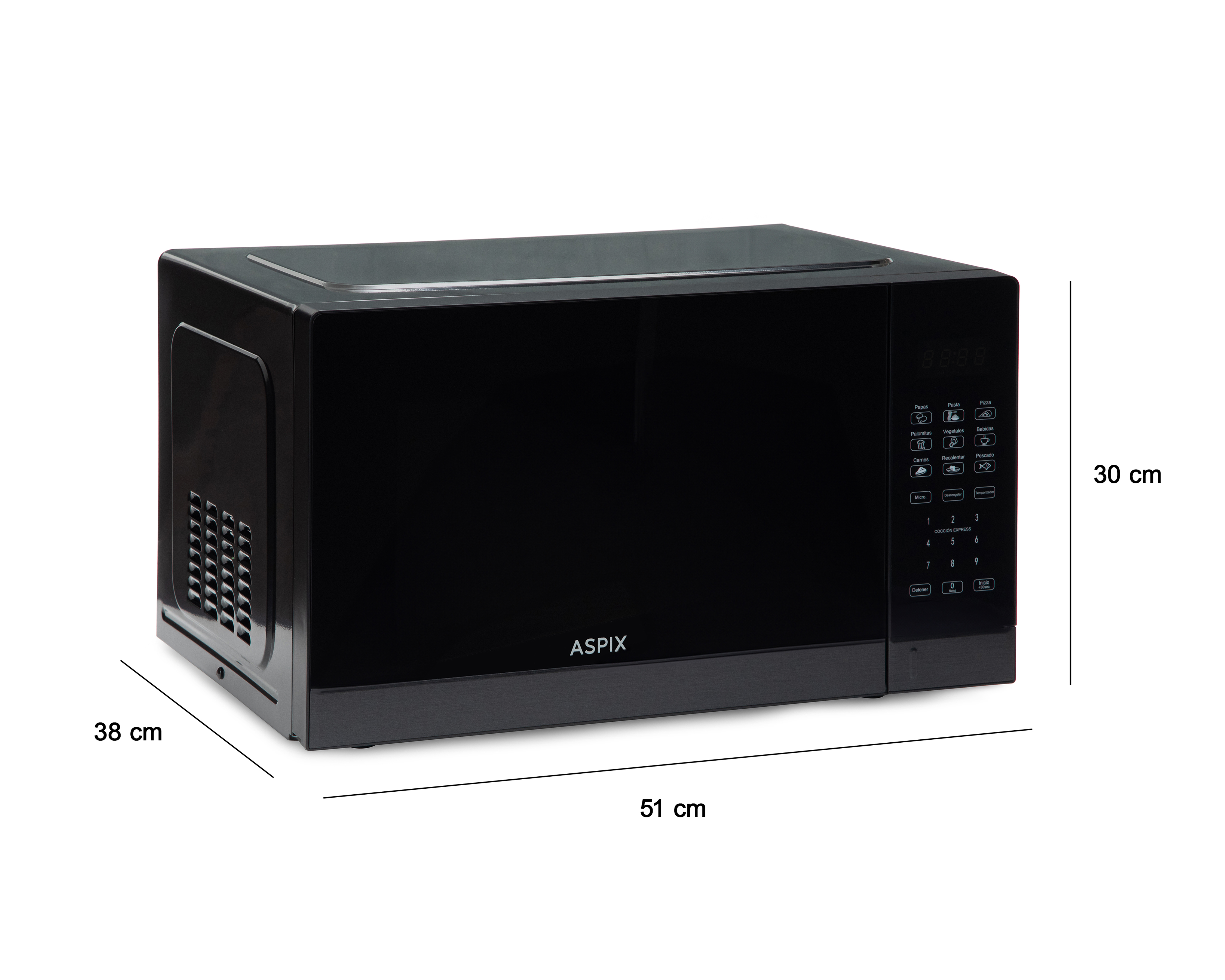 Foto 8 pulgar | Foto 7 | Horno de Microondas Aspix 1.1 Pies AX24MWO11NSP Negro