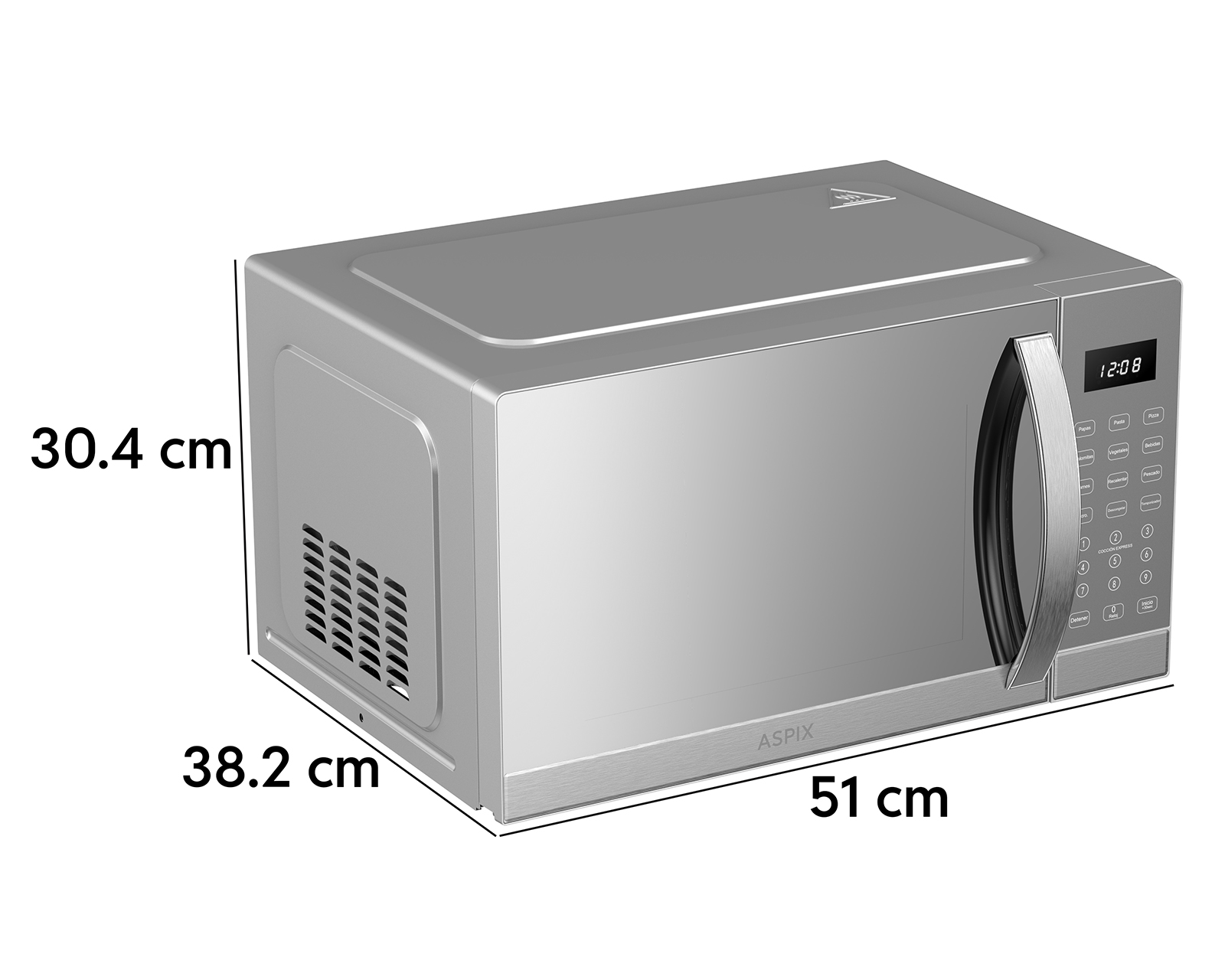 Foto 7 pulgar | Foto 6 | Horno de Microondas Aspix 1.1 Pies AX24MWO11NEJ Plateado