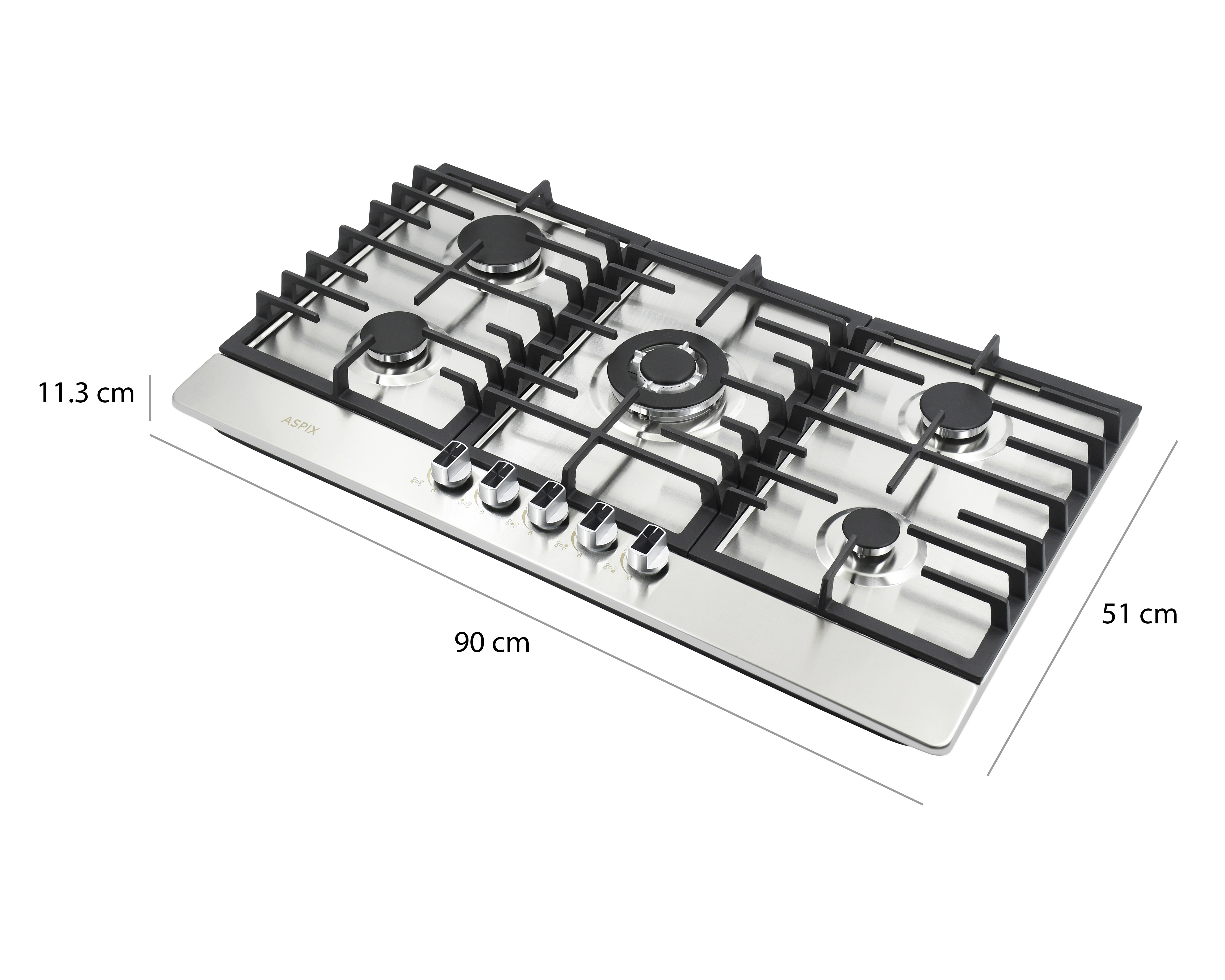 Foto 10 | Foto 10 | Parrilla Empotrable Aspix 90 cm de Gas P5QANG Plateado