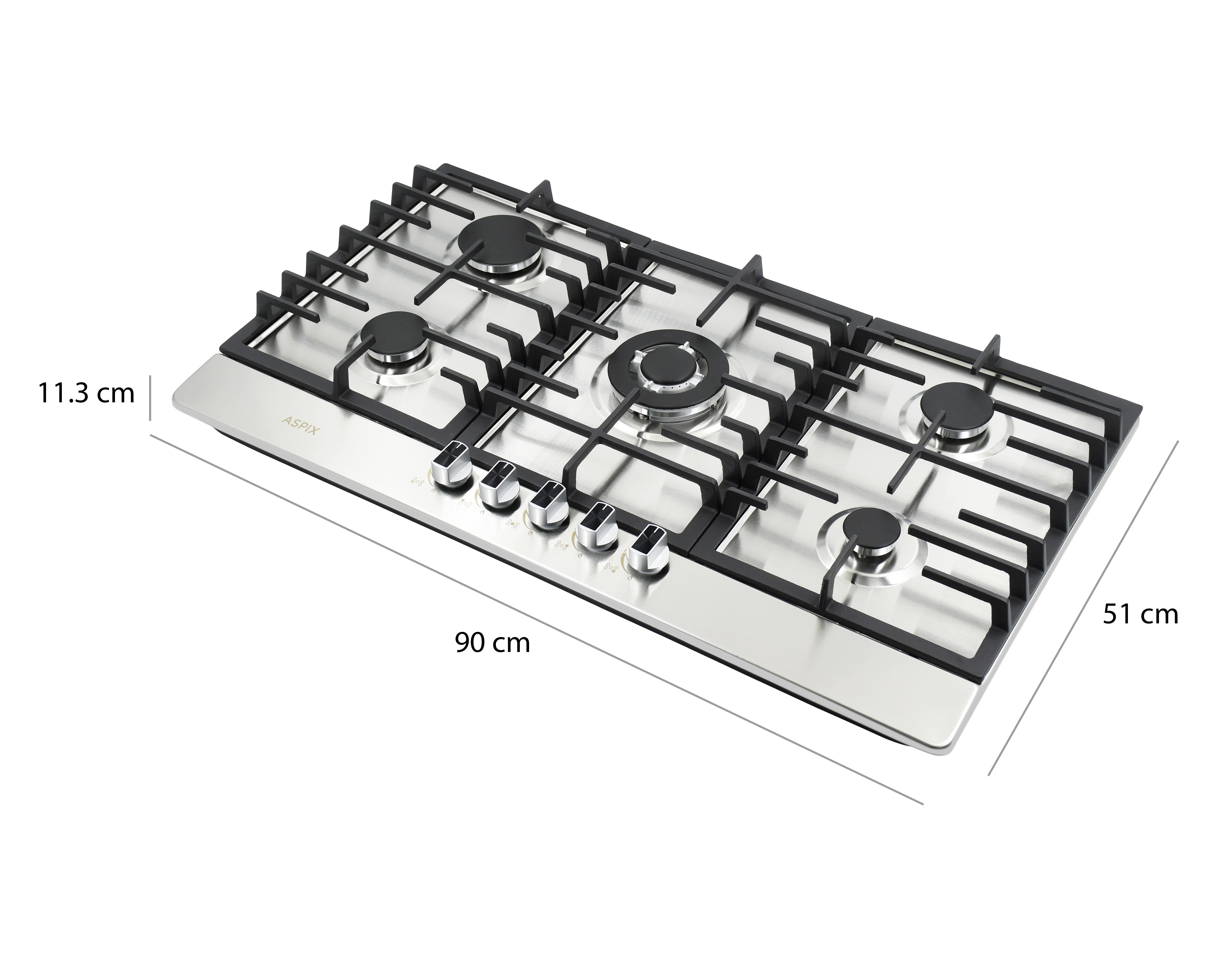Foto 9 | Foto 9 | Parrilla Empotrable Aspix 90 cm de Gas P5QANG Plateado