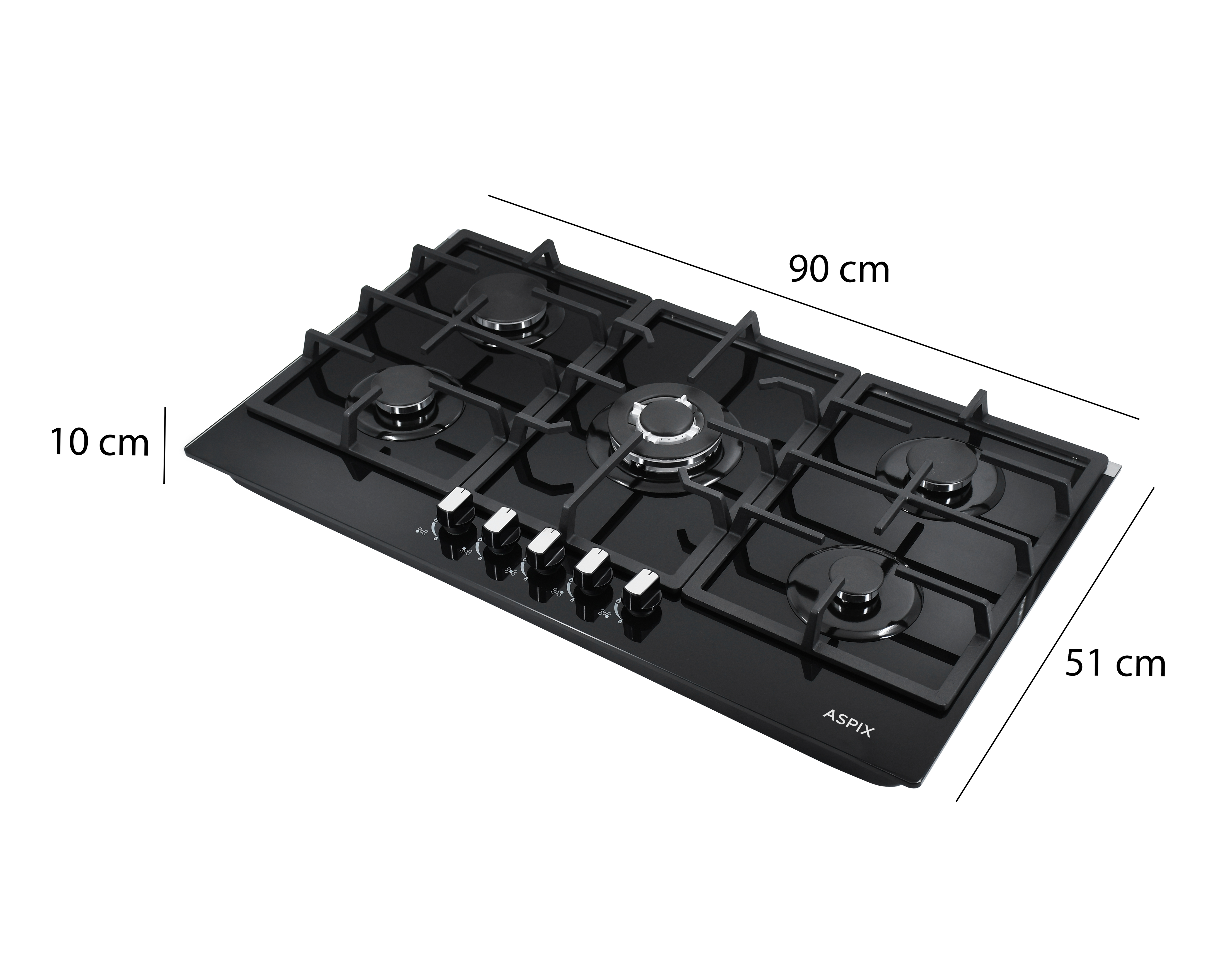 Foto 9 pulgar | Foto 8 | Parrilla Empotrable Aspix 35 Pulgadas de Gas P5QANG Negra
