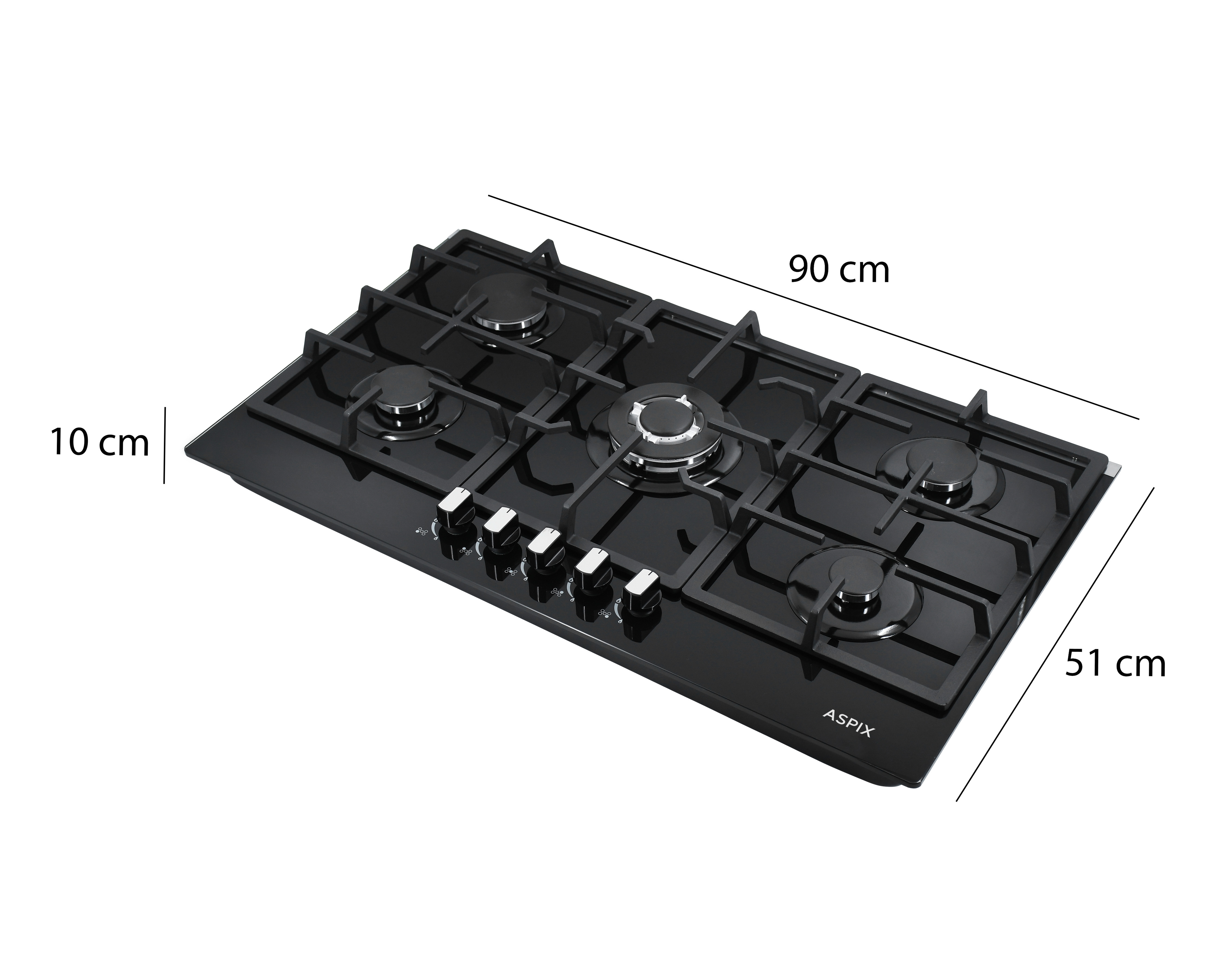 Foto 10 pulgar | Foto 9 | Parrilla Empotrable Aspix 35 Pulgadas de Gas P5QANG Negra