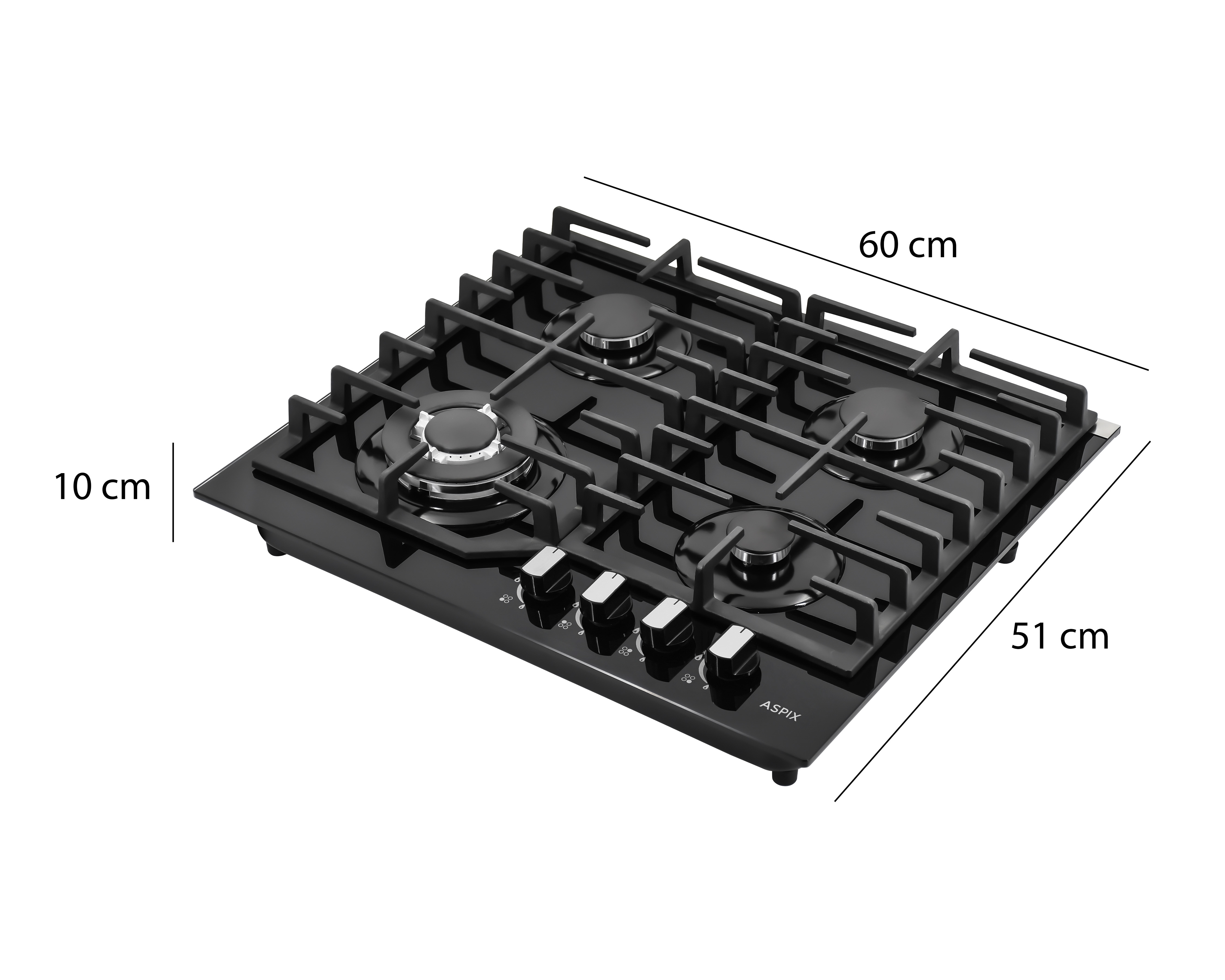 Foto 6 pulgar | Foto 5 | Parrilla Empotrable Aspix 23 Pulgadas de Gas P4QANG Negra