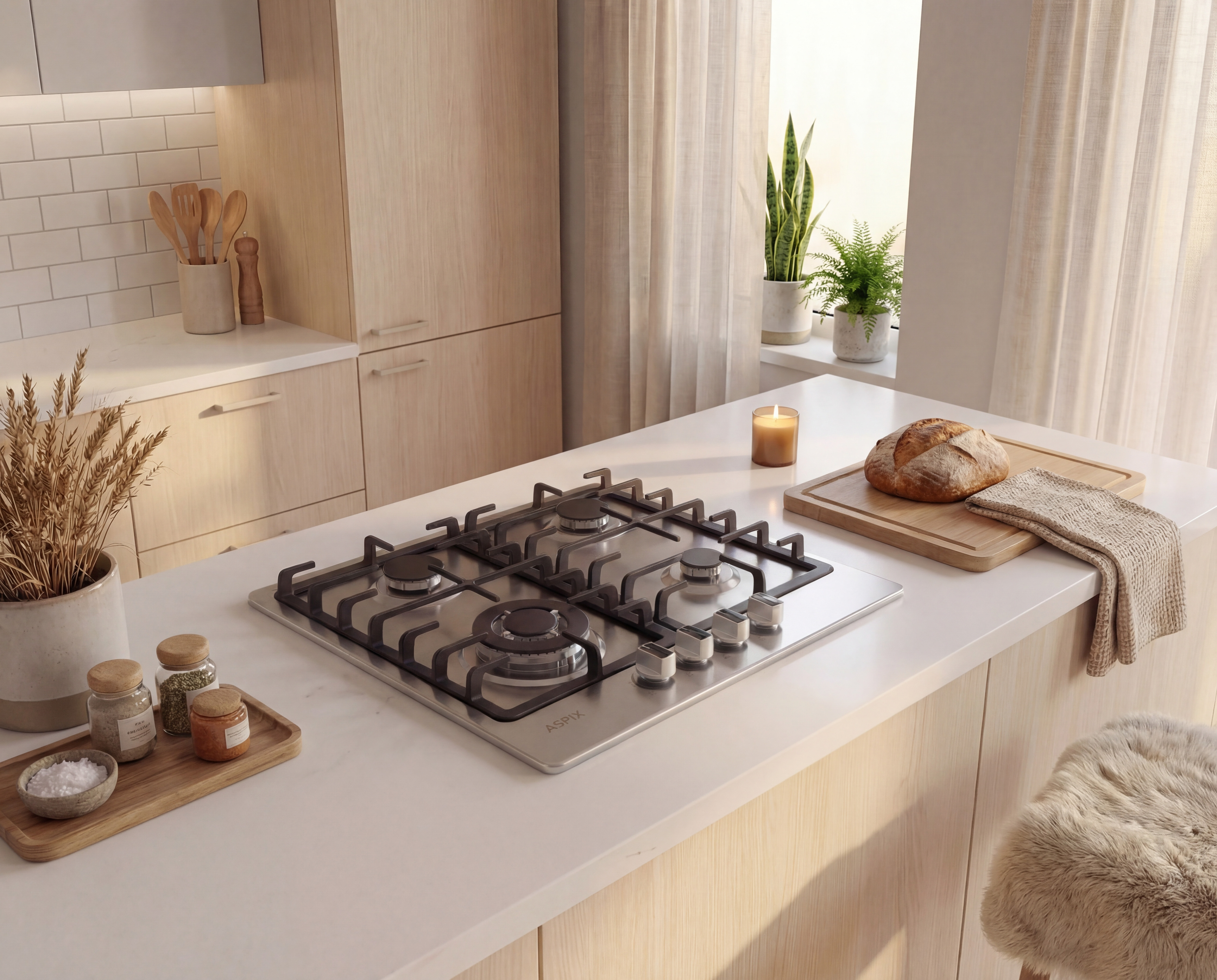 Foto 6 pulgar | Foto 5 | Parrilla Empotrable Aspix 51 cm de Gas P4QANG Plata