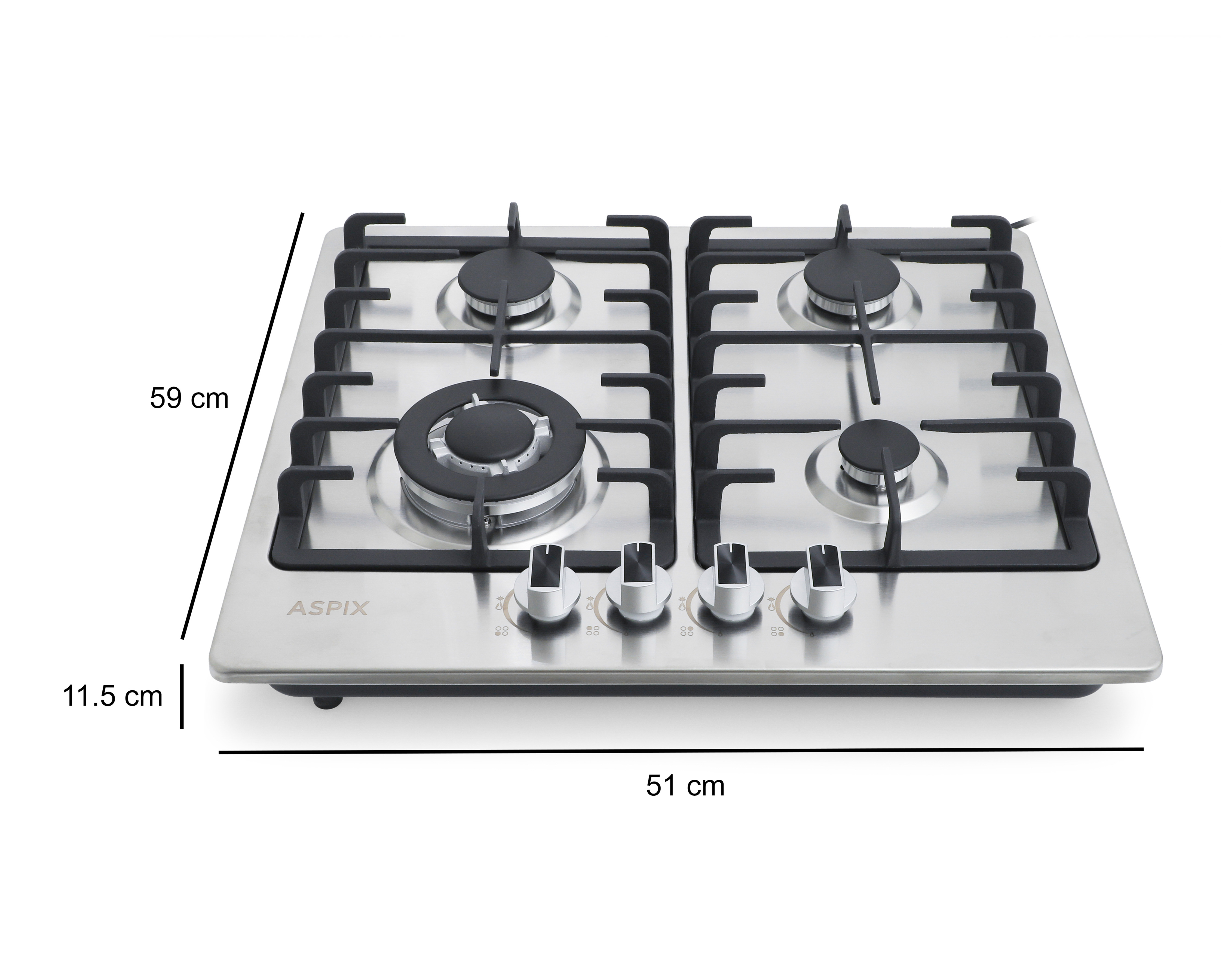 Foto 6 | Foto 6 | Parrilla Empotrable Aspix 51 cm de Gas P4QANG Plata