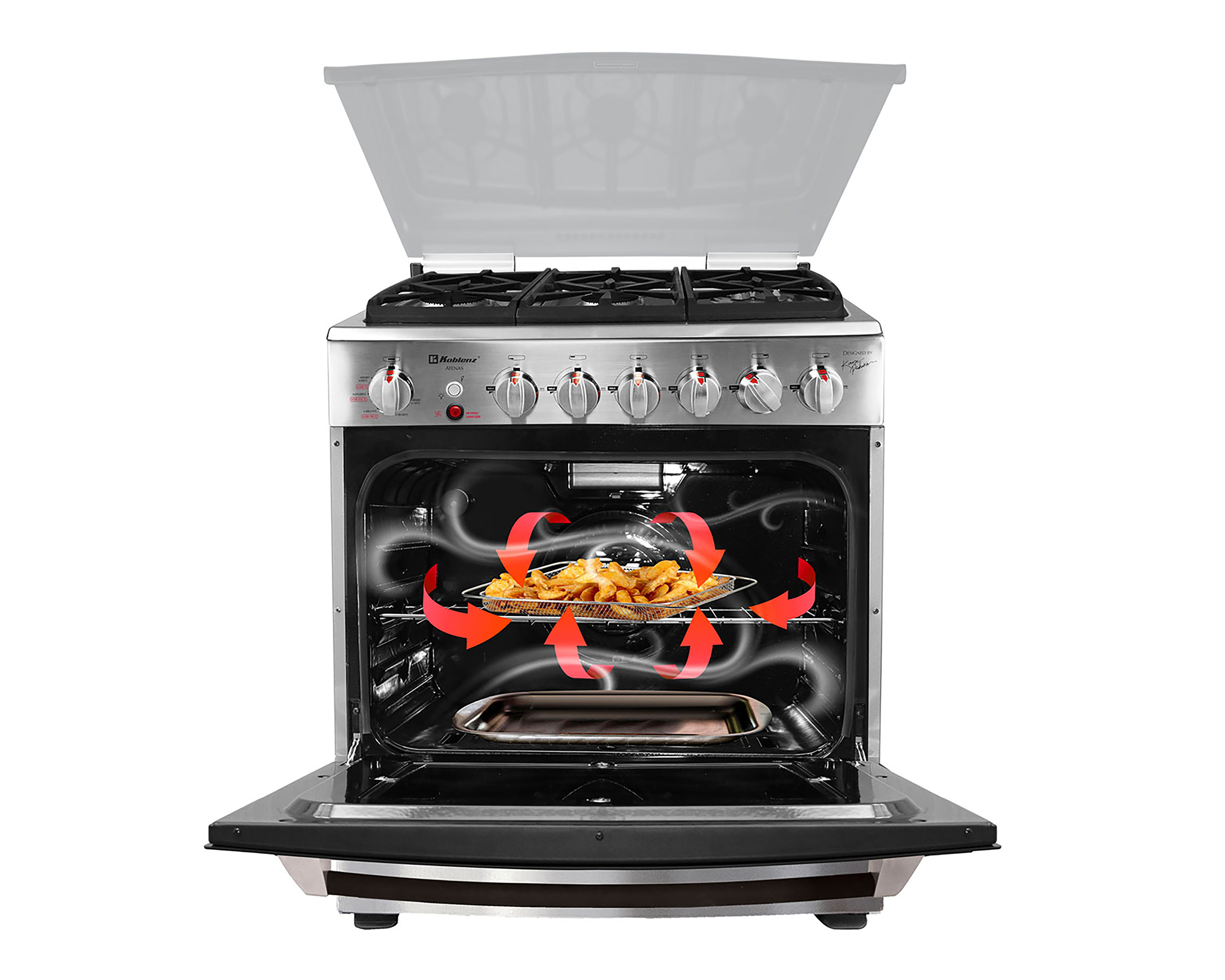 Foto 4 pulgar | Foto 3 | Estufa Koblenz de Piso 30 Pulgadas 6 Quemadores de Gas Atenas EK-3131 AB-IIHNK Función Freidora de Aire